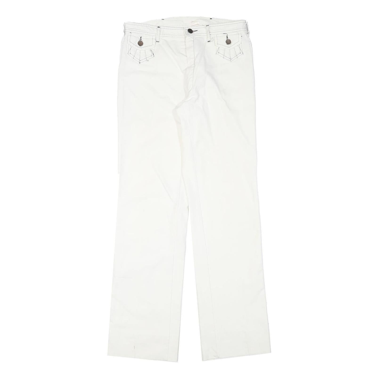 Womens White Regular Fit Straight Leg Denim Jeans W28 L31 Stylish Print Pocket Refurbished - N/A refurbished available on Cerqular