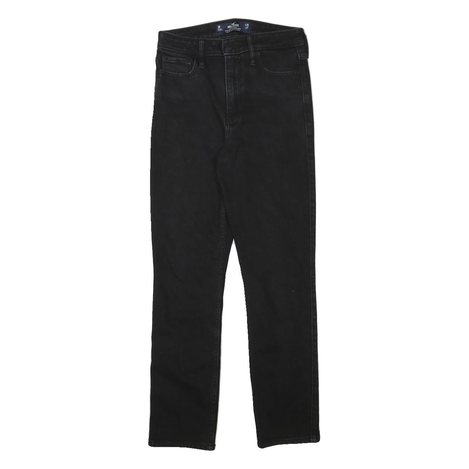HOLLISTER Womens Slim Black Denim Cotton Blend Zip Jeans W26 L27 Stylish Refurbished - N/A refurbished available on Cerqular