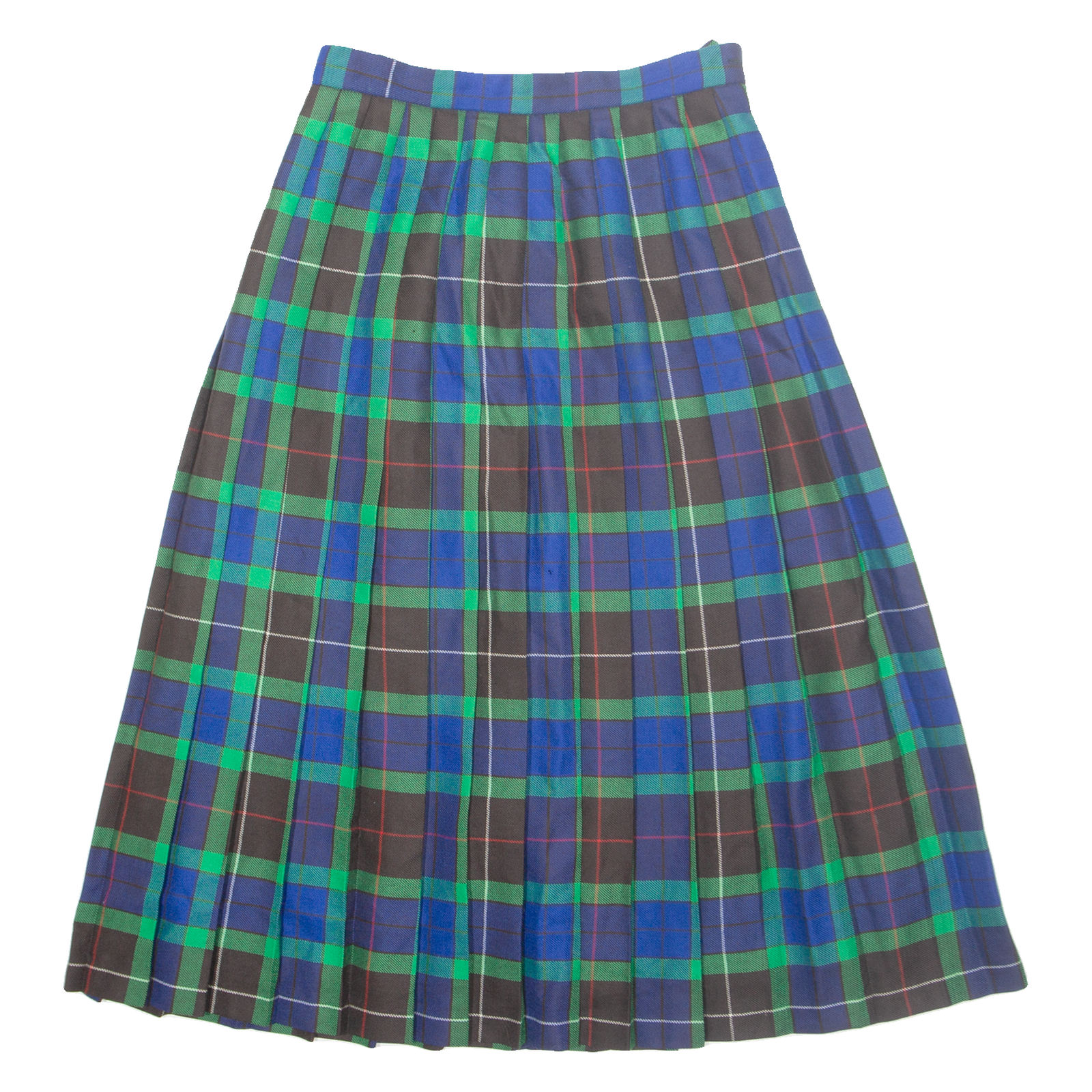 ARCHIE BROWN & SON Womens Pleated Skirt Blue Midi Check S Refurbished - N/A refurbished available on Cerqular