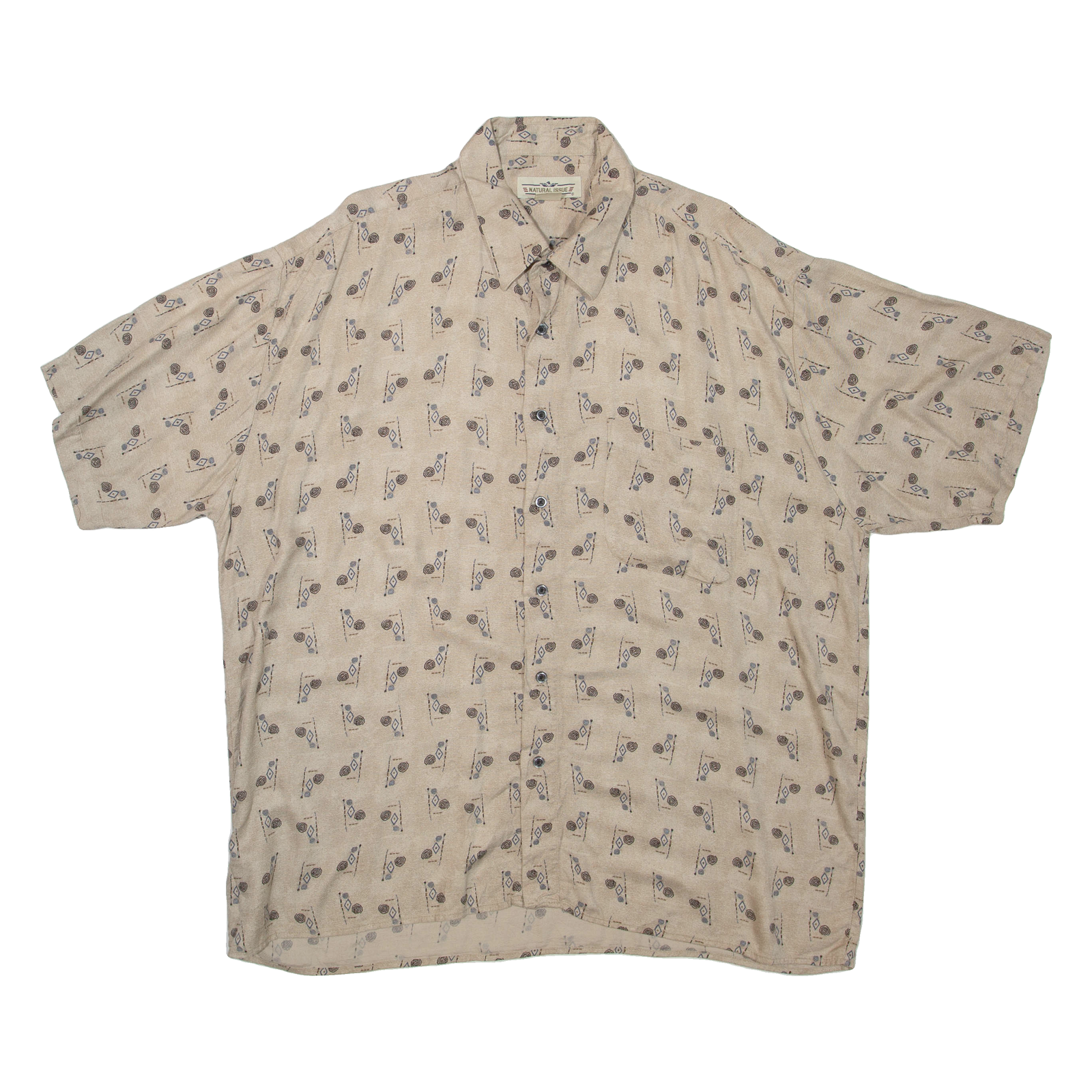 NATURAL ISSUE Mens Shirt Brown Spotted XL Refurbished - N/A refurbished available on Cerqular