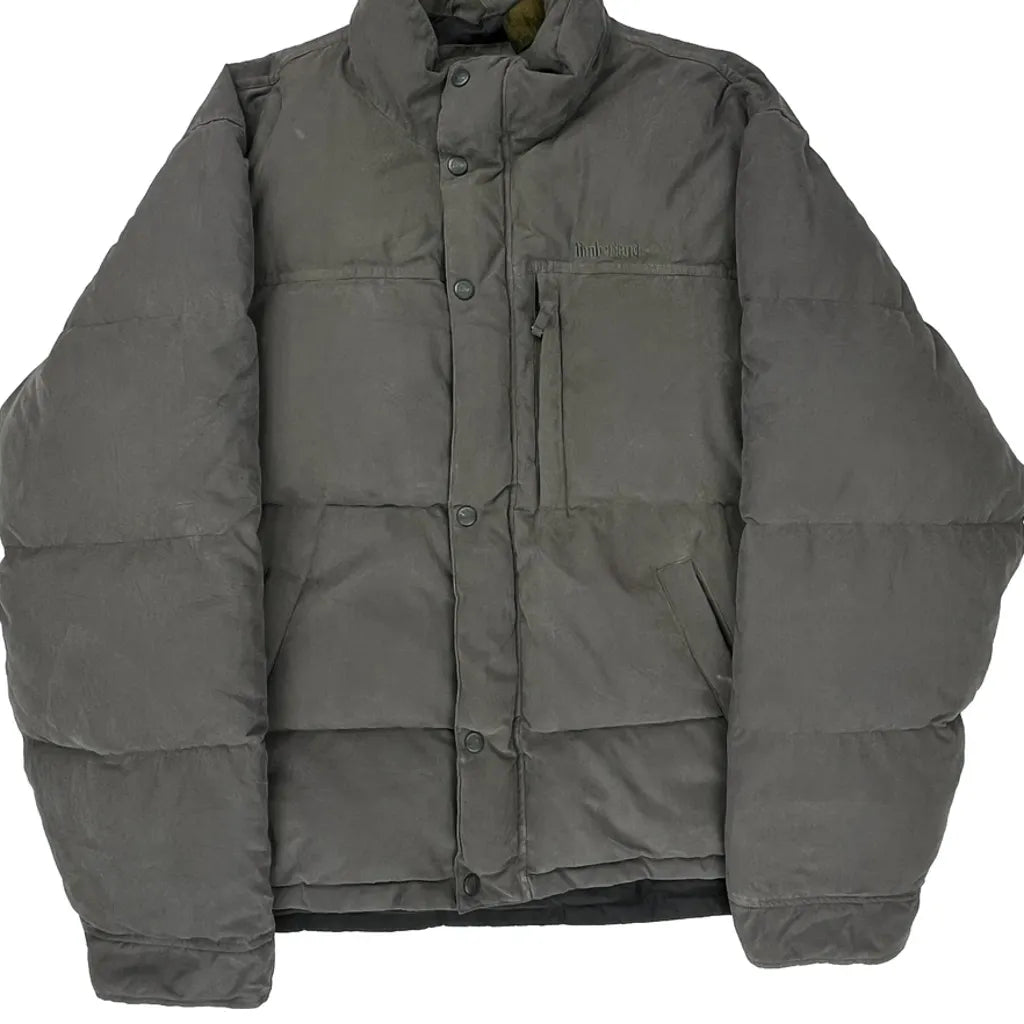 Timberland Puffer - XL Grey Polyester Refurbished - Thrifted (note: this is a term often used to describe second- refurbished available on Cerqular