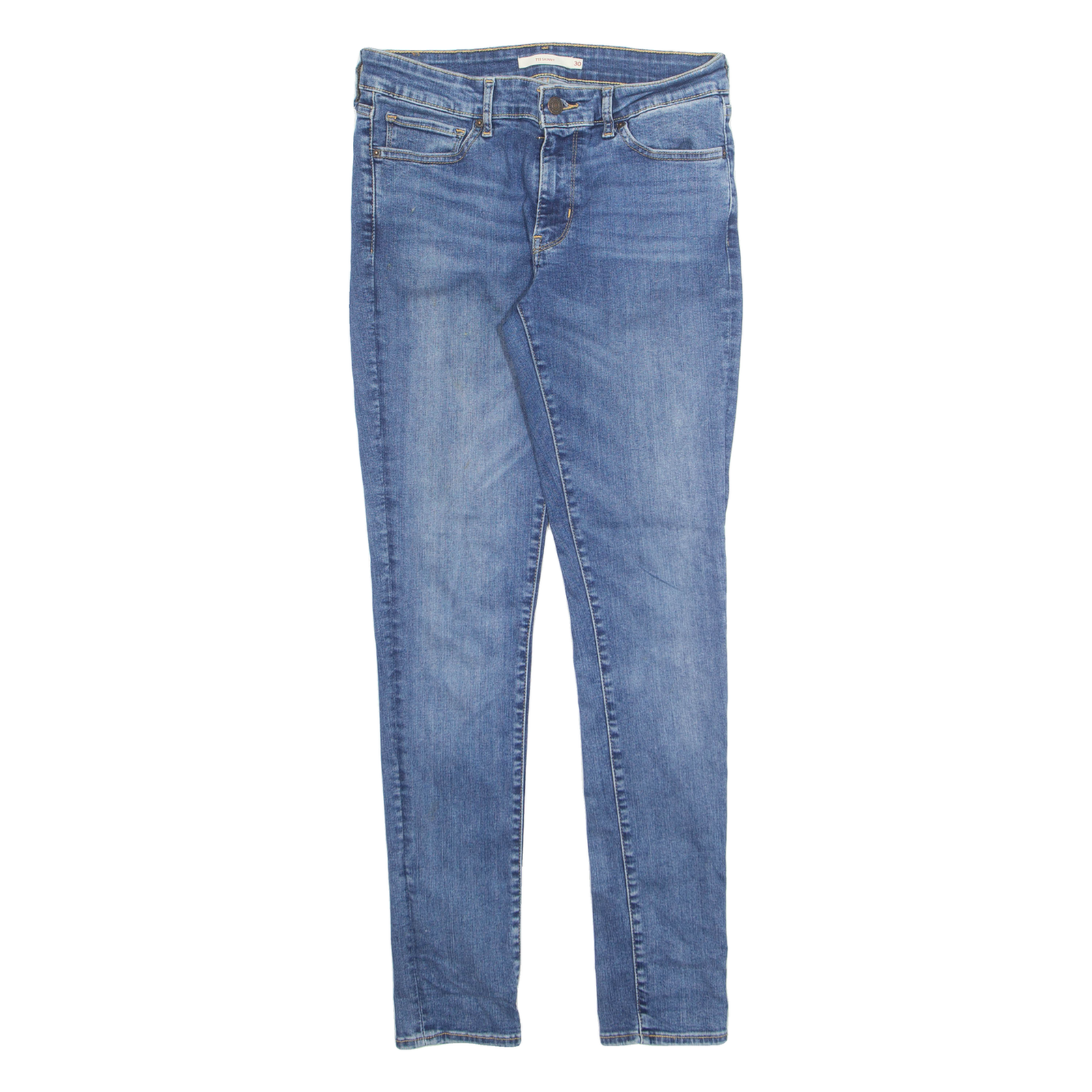 LEVI'S Womens Jeans Blue Regular Skinny Stone Wash W30 L30 Refurbished - N/A refurbished available on Cerqular