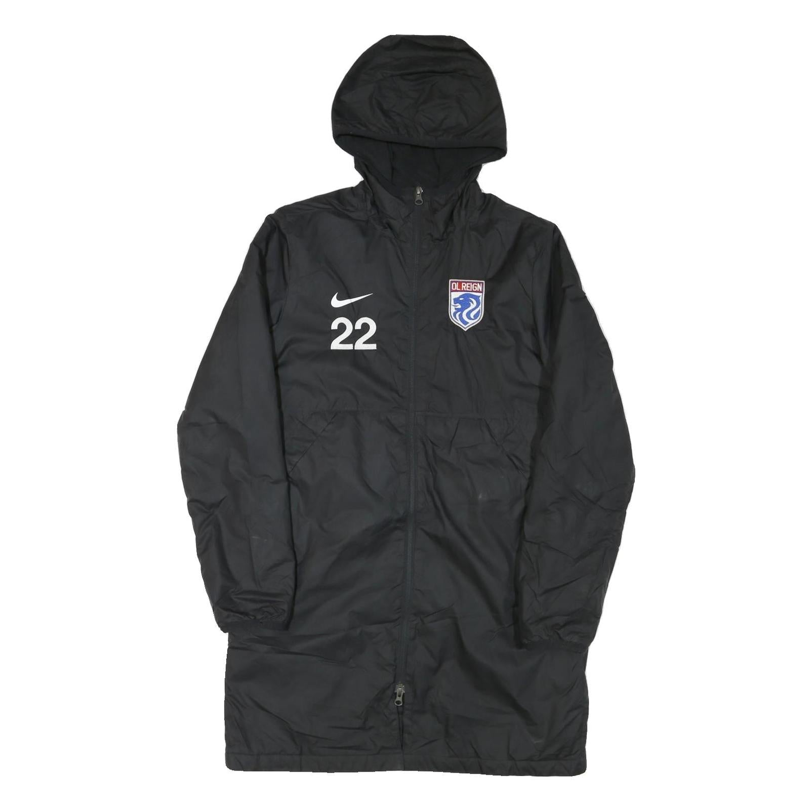 NIKE Mens Black OL Reign Jacket S Polyester Zip Hooded Plain Sports Training Refurbished - N/A refurbished available on Cerqular