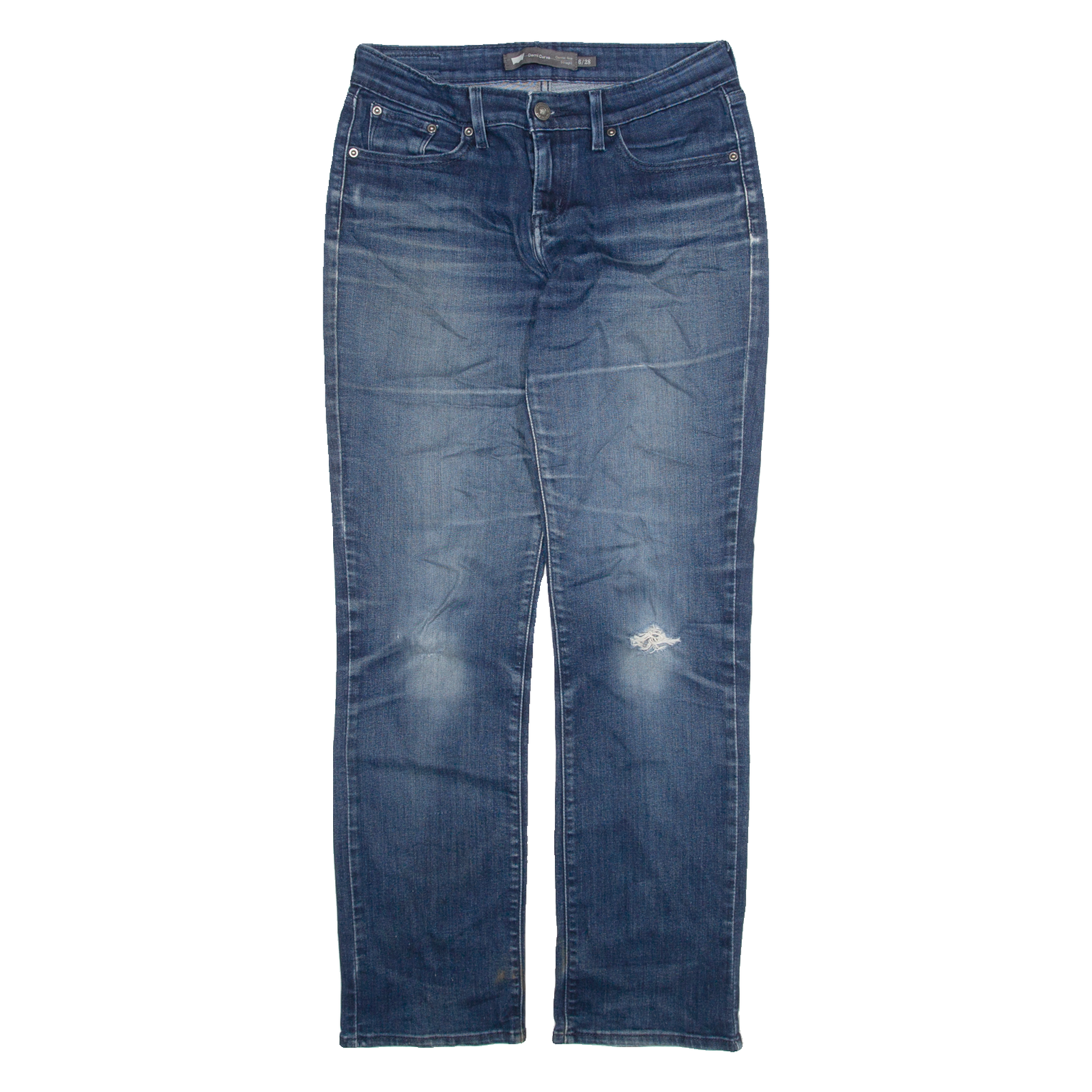 LEVI'S Womens Jeans Blue Regular Straight W28 L28 Refurbished - N/A refurbished available on Cerqular