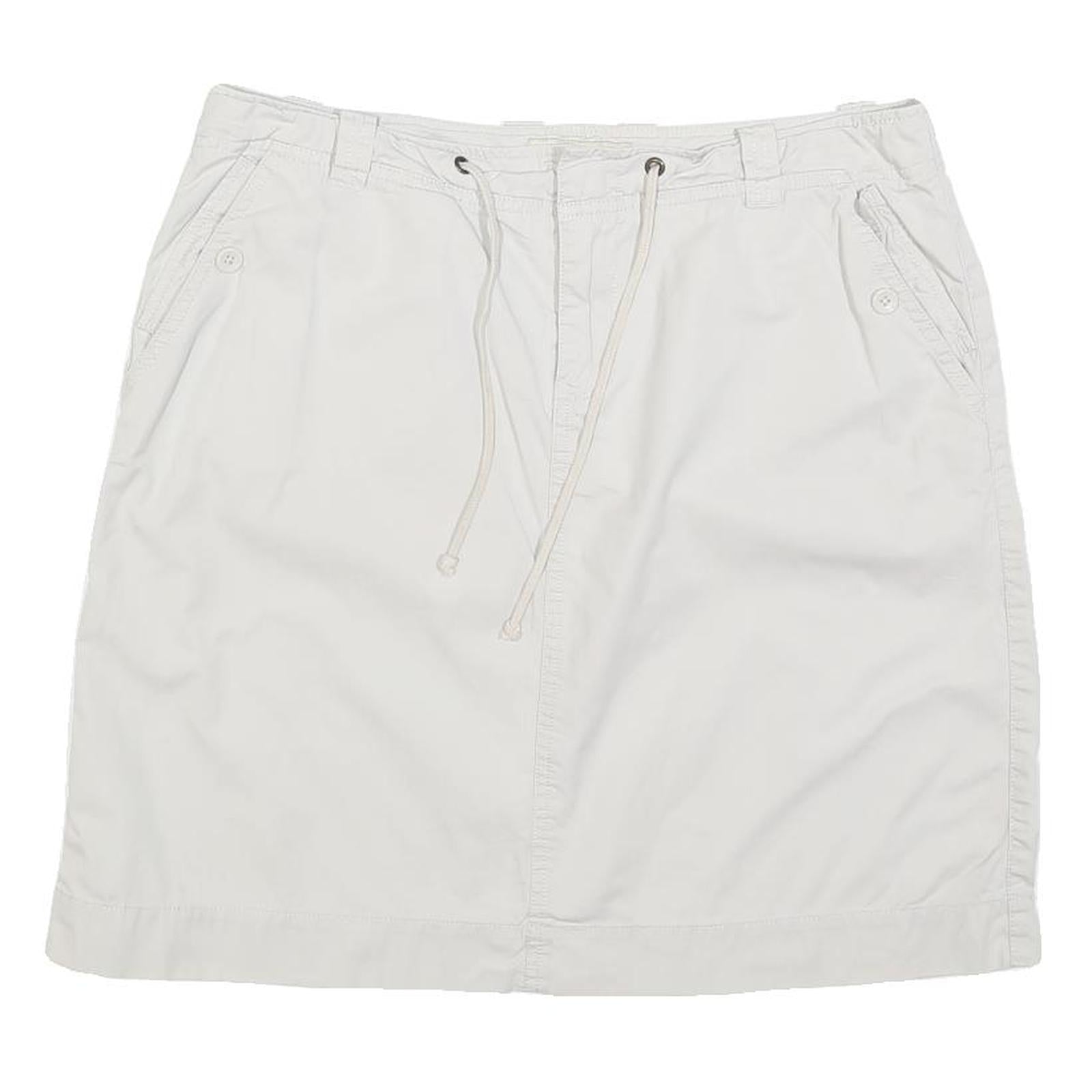 NATURAL REFLECTIONS Womens White Cotton Casual Mini Skirt Drawstring Pockets M Refurbished - N/A refurbished available on Cerqular