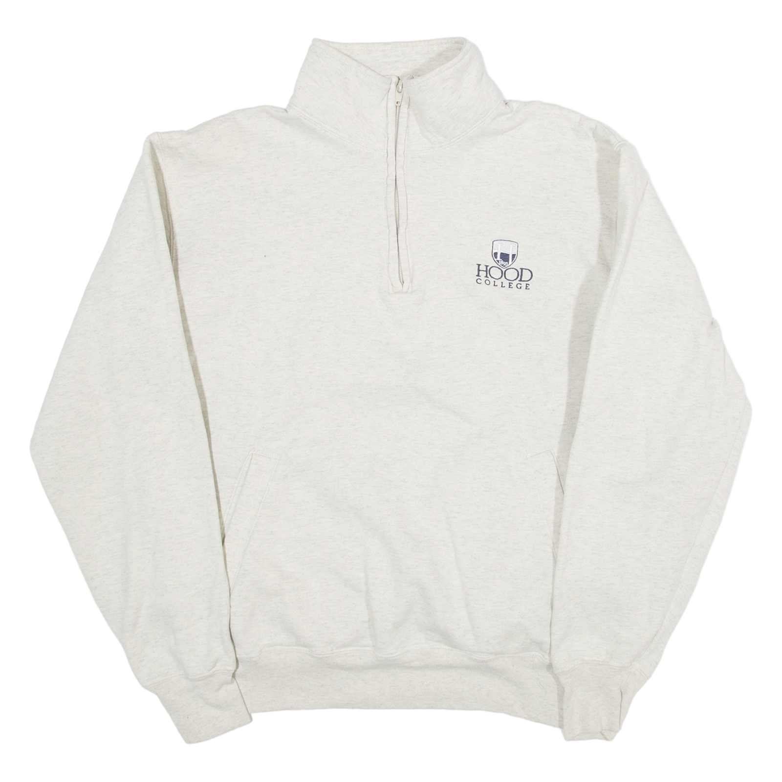 CHAMPION Hood College Mens Sweatshirt Grey 1/4 Zip 80s USA M Refurbished - N/A refurbished available on Cerqular