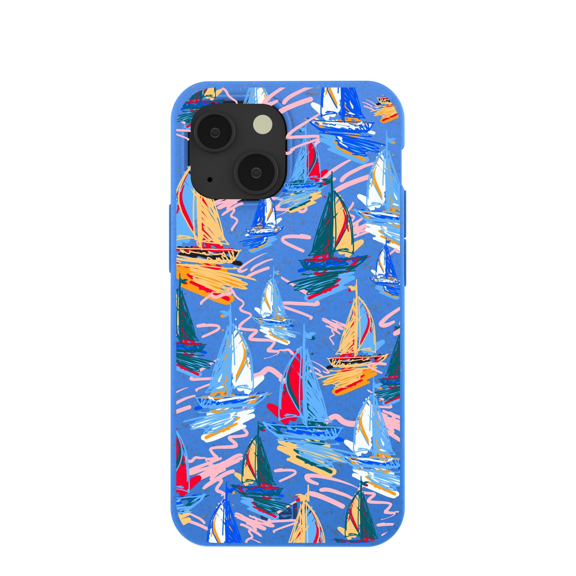 Electric Blue Dockside Dreams iPhone 13 Mini Case Refurbished - Pela Case refurbished available on Cerqular