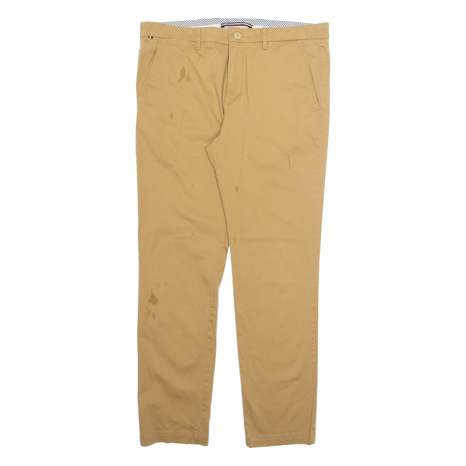 TOMMY HILFIGER Chino Mens Trousers Beige Regular Tapered W36 L31 Refurbished - N/A refurbished available on Cerqular