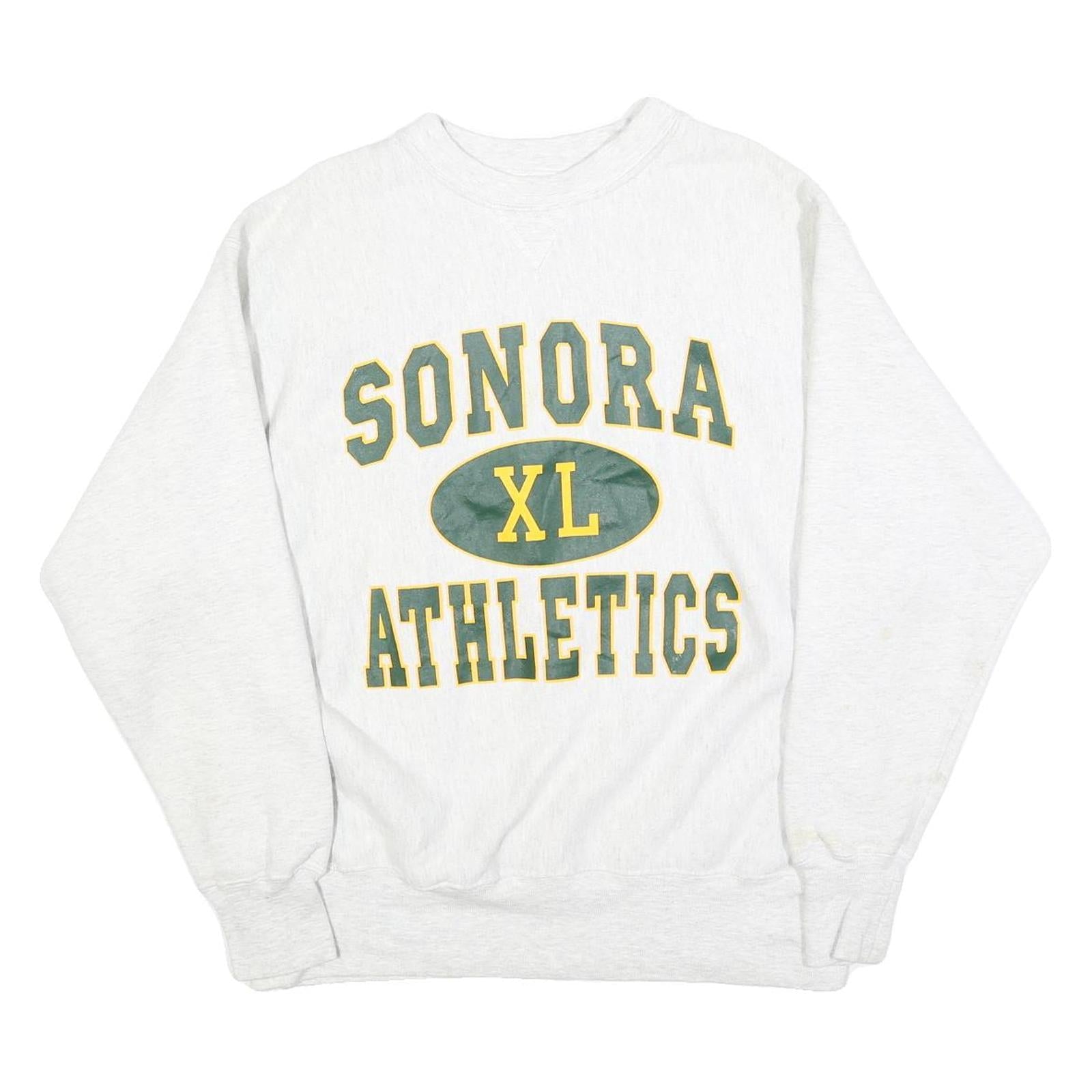 DELONG Mens White Sonora Athletics Crew Neck M Cotton Blend Sweatshirt Retro Refurbished - N/A refurbished available on Cerqular