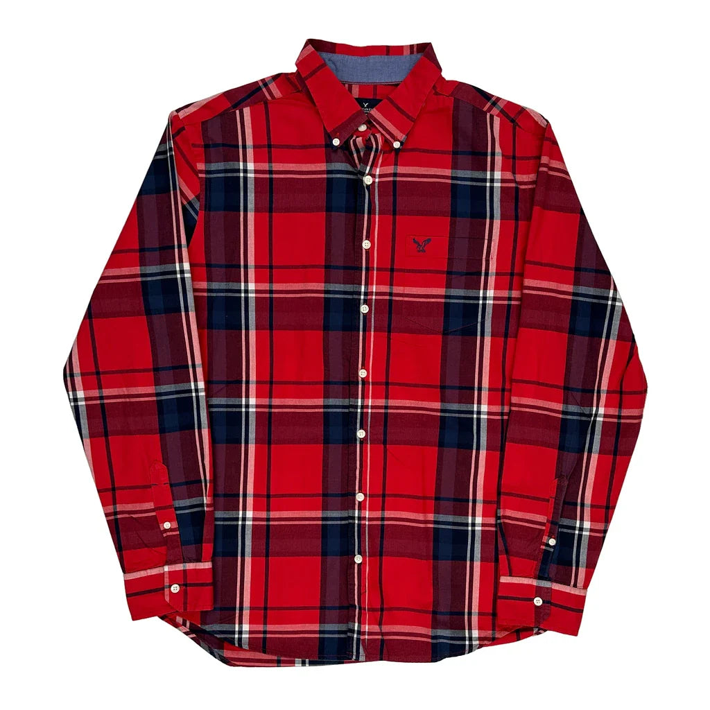 Buy Tall American Eagle Checked Shirt - Large Red Cotton Refurbished - $10.84 Tall American Eagle Checked Shirt - Large Red Cotton Refurbished - Thrifted (note: this is a term often used to describe second- refurbished available on Cerqular