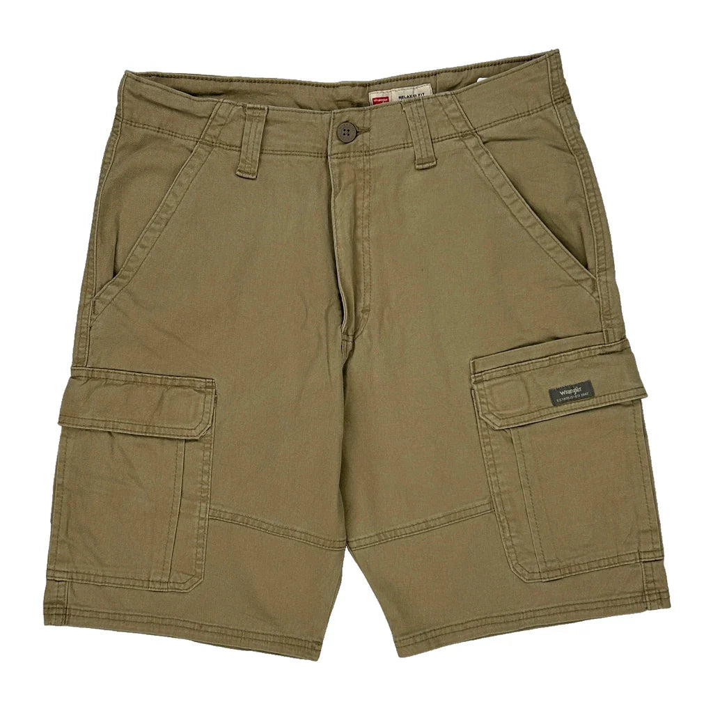 Wrangler Cargo Shorts - 32W 10L Khaki Cotton Refurbished - Thrifted (note: this is a term often used to describe second- refurbished available on Cerqular
