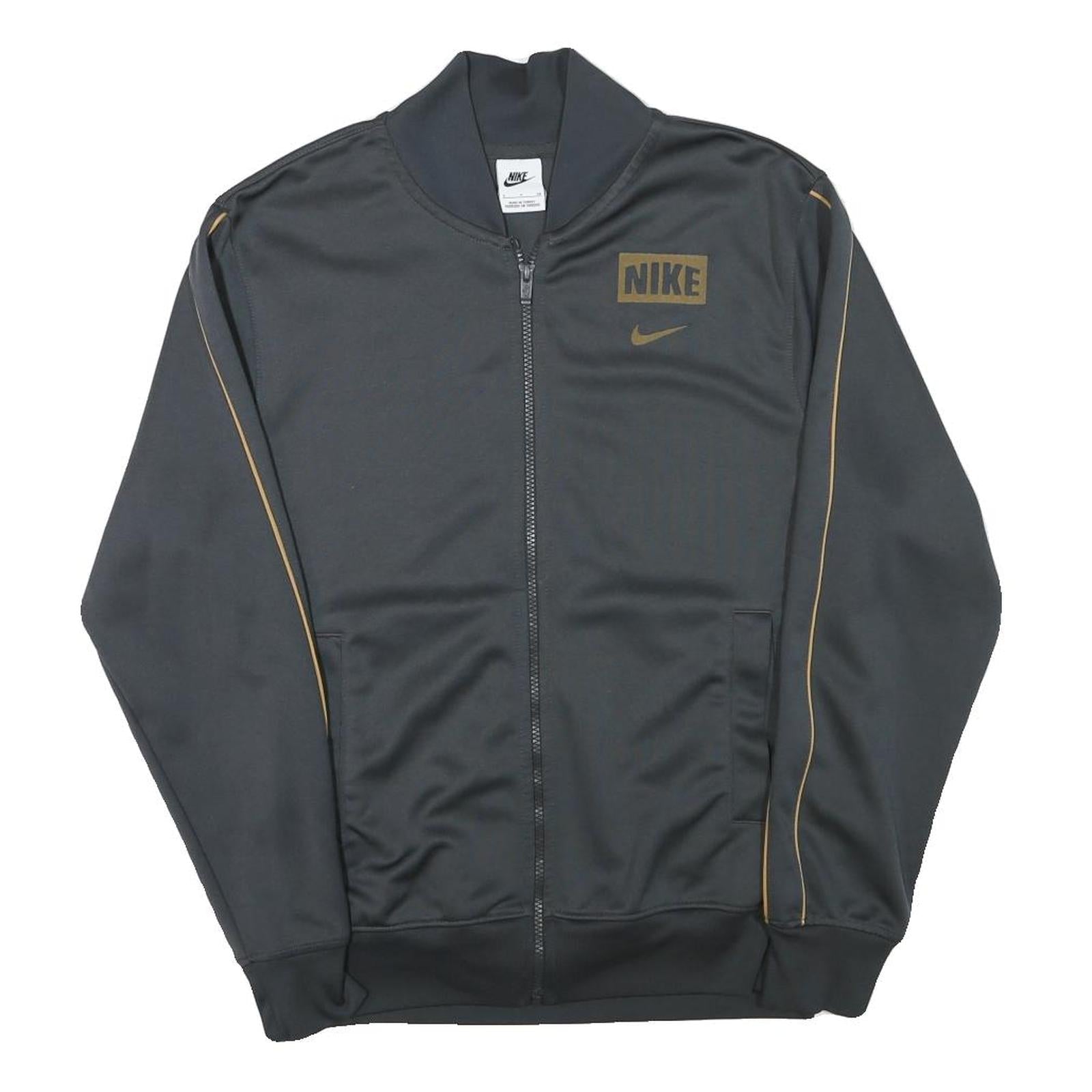 NIKE Mens Black & Gold Sports Zip Jacket S Polyester Blend Athletic Refurbished - N/A refurbished available on Cerqular