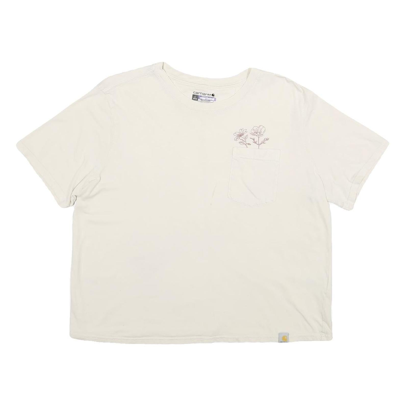 Buy CARHARTT Womens Cream Floral Pocket T-Shirt L Short Sleeve Crew Neck Cotton Refurbished - $32.49 CARHARTT Womens Cream Floral Pocket T-Shirt L Short Sleeve Crew Neck Cotton Refurbished - N/A refurbished available on Cerqular
