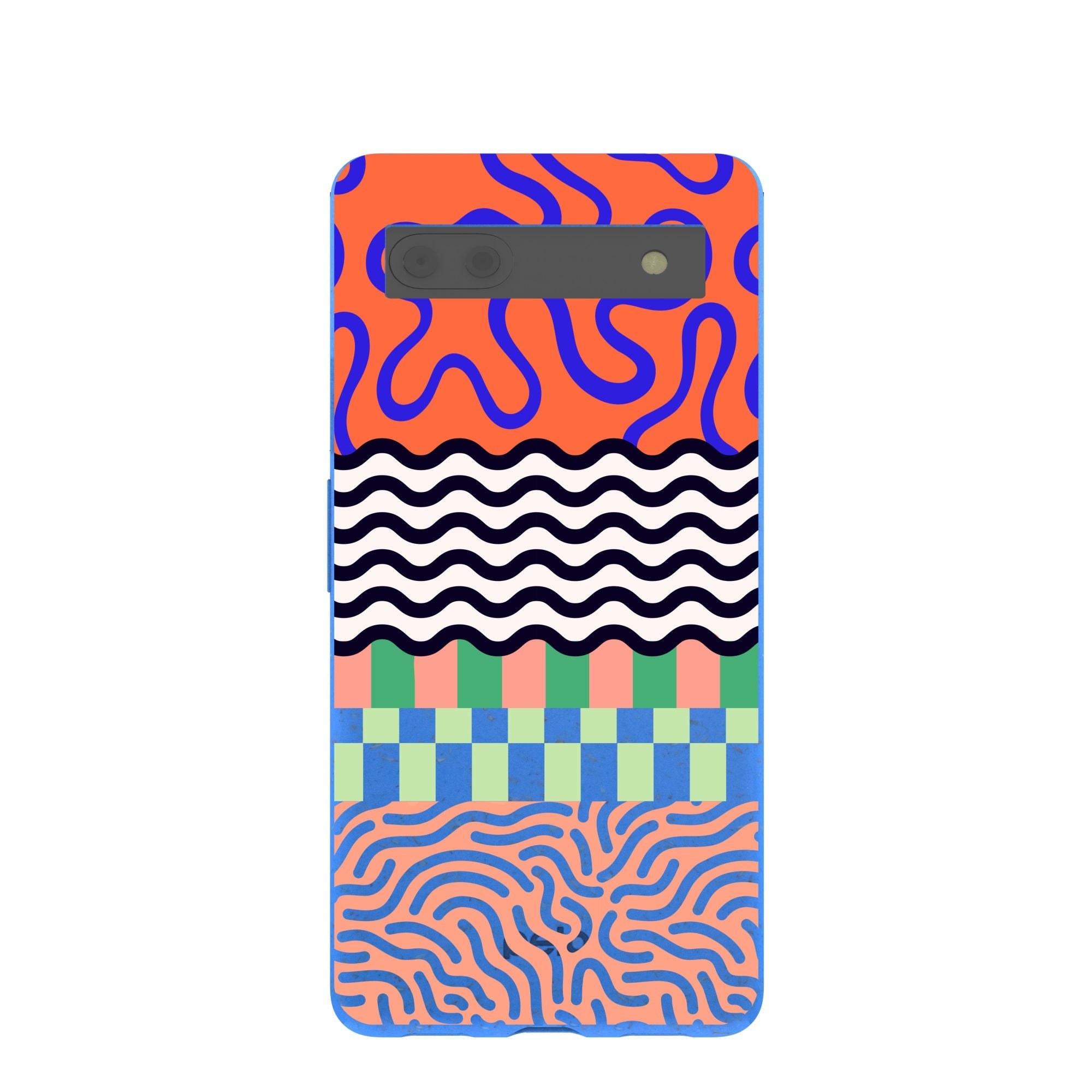 Electric Blue Tangerine Mix Google Pixel 6a Case Refurbished - Pela Case refurbished available on Cerqular