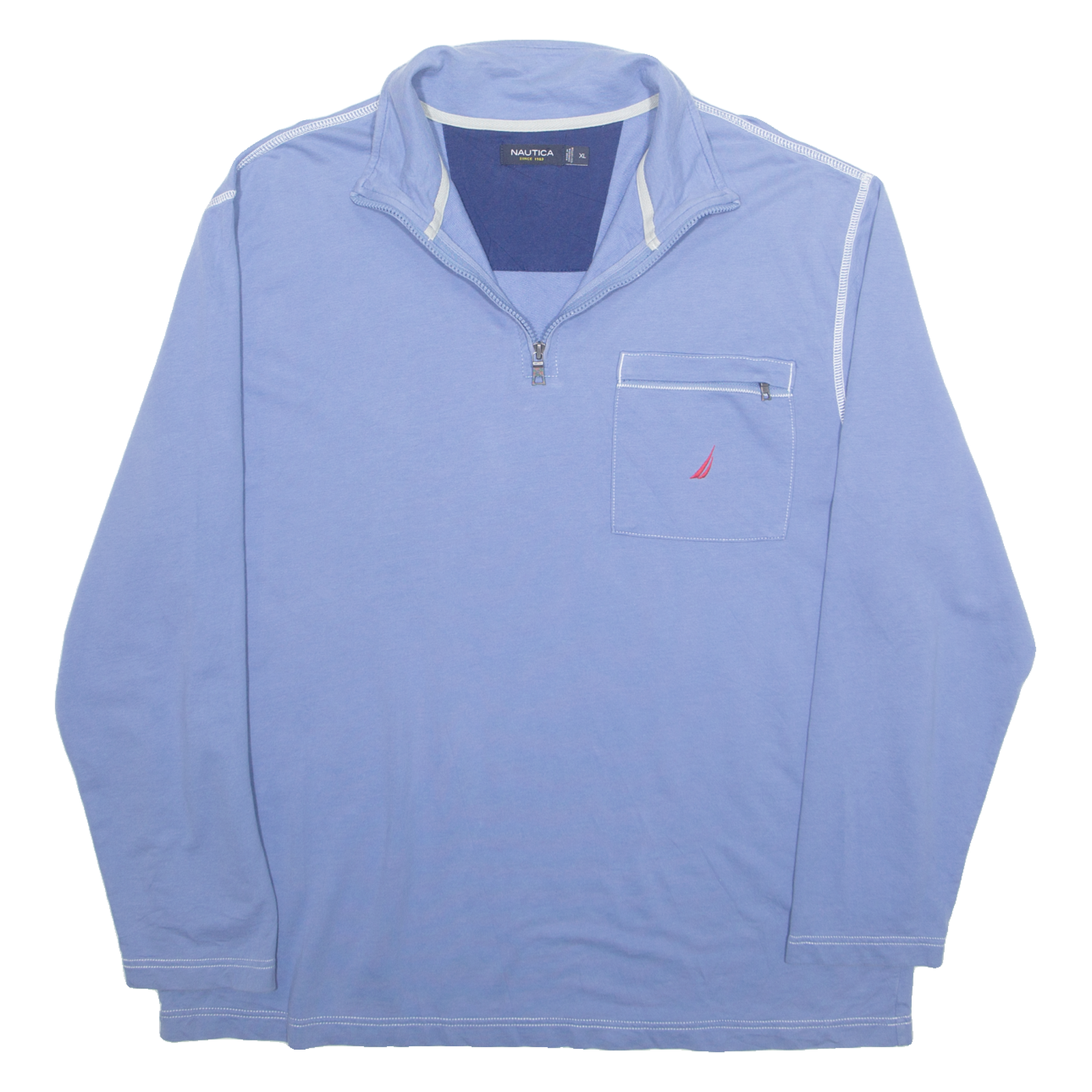NAUTICA Mens Sweatshirt Blue 1/4 Zip XL Refurbished - N/A refurbished available on Cerqular