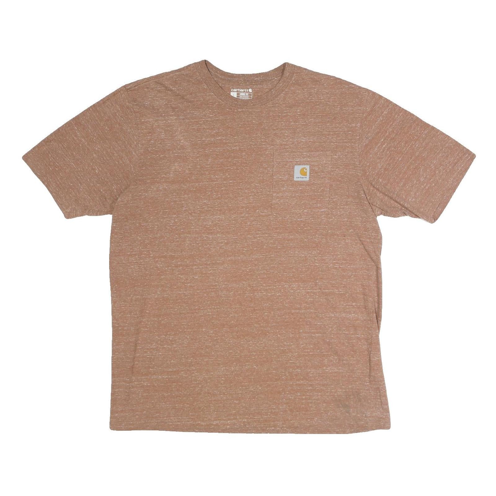 CARHARTT Mens Brown & White Cotton Blend Pocket T-Shirt L Short Sleeve Crew Neck Refurbished - N/A refurbished available on Cerqular