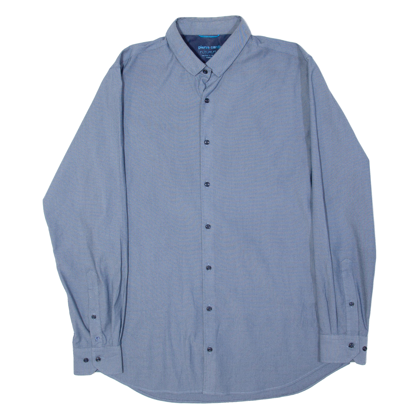 PIERRE CARDIN Slim Fit Mens Plain Shirt Blue Long Sleeve L Refurbished - N/A refurbished available on Cerqular