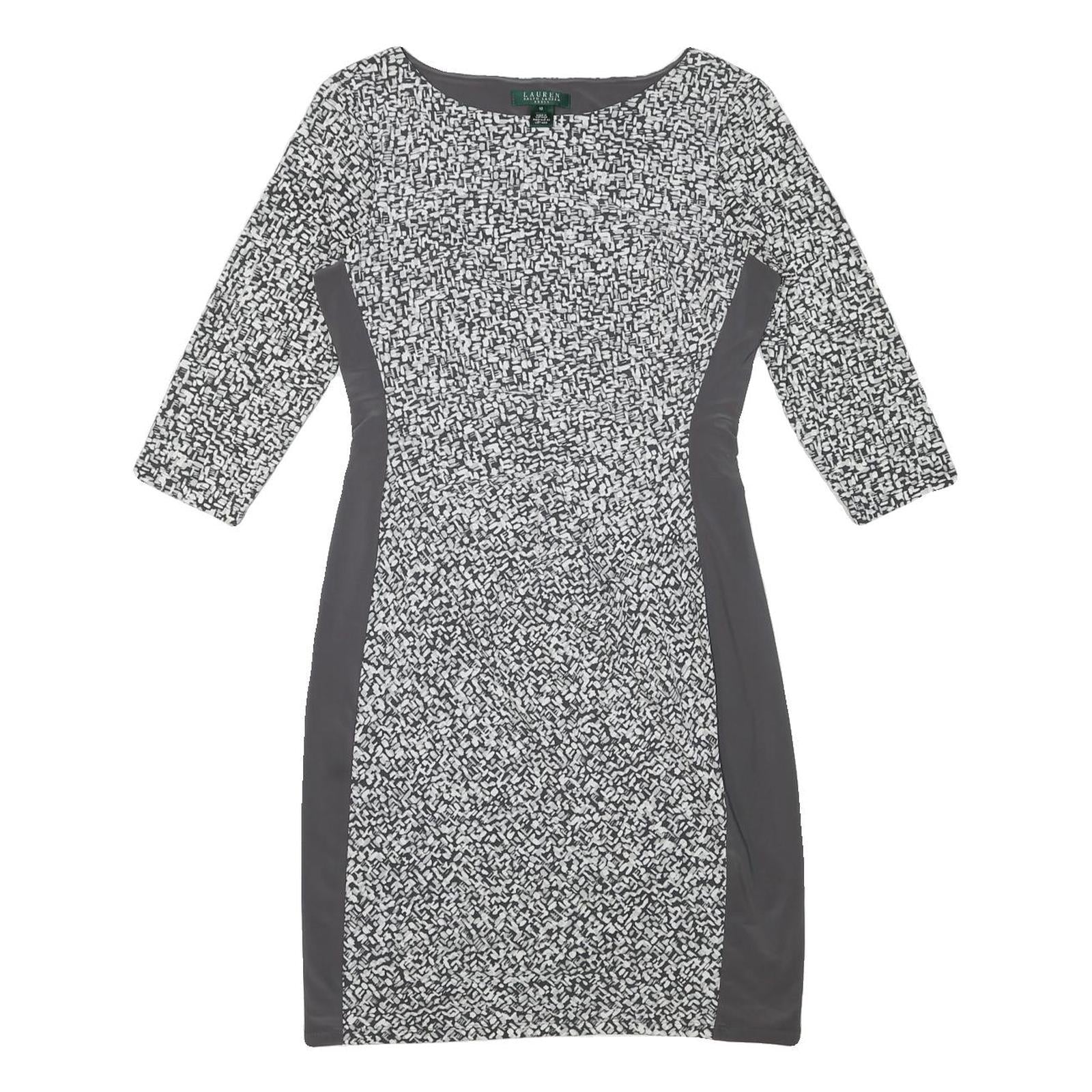 LAUREN RALPH LAUREN Womens Black & White Bodycon Woven Day Dress Polyester Blend Refurbished - N/A refurbished available on Cerqular