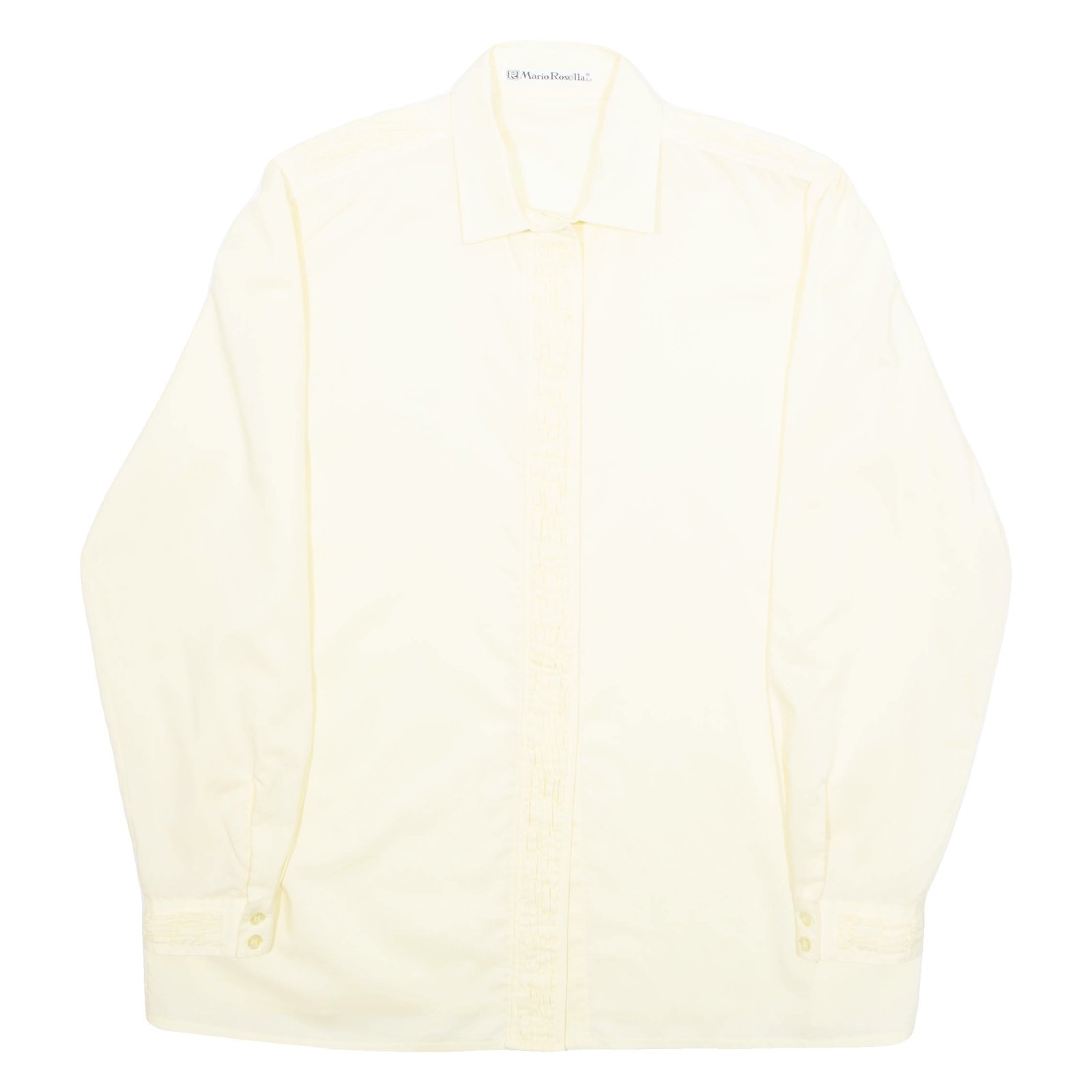 MARIO ROSELLA Womens Shirt Yellow Collared Long Sleeve L Refurbished - N/A refurbished available on Cerqular
