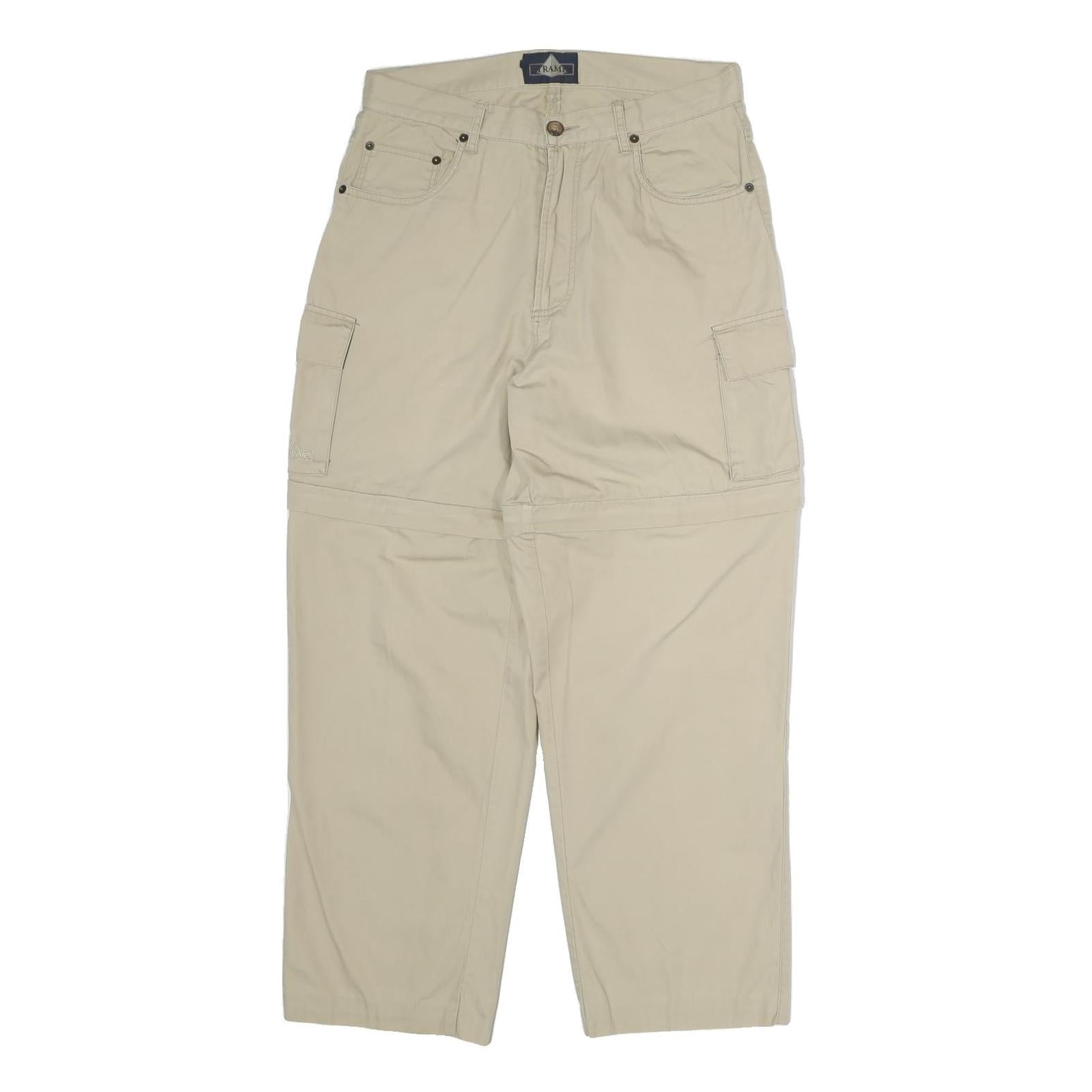 PYRAMID Mens Cotton Blend Beige Regular Fit Straight Leg Trousers W30 L27 Casual Refurbished - N/A refurbished available on Cerqular