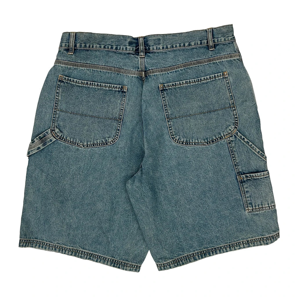 Hs Carpenter Shorts - 35W 10L Blue Cotton Refurbished - Thrifted (note: this is a term often used to describe second- refurbished available on Cerqular