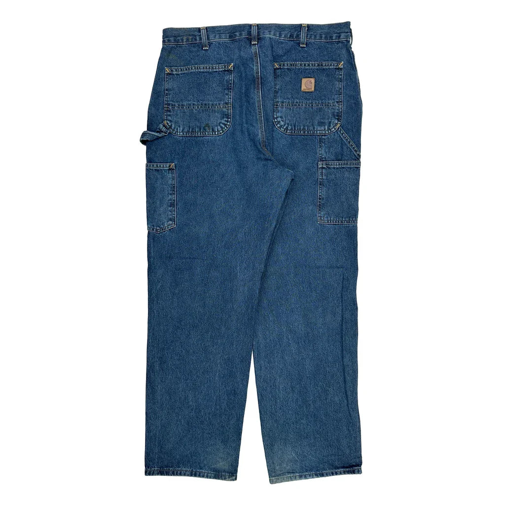 Carhartt Carpenter Jeans - 36W 32L Blue Cotton Refurbished - Thrifted (note: this is a term often used to describe second- refurbished available on Cerqular
