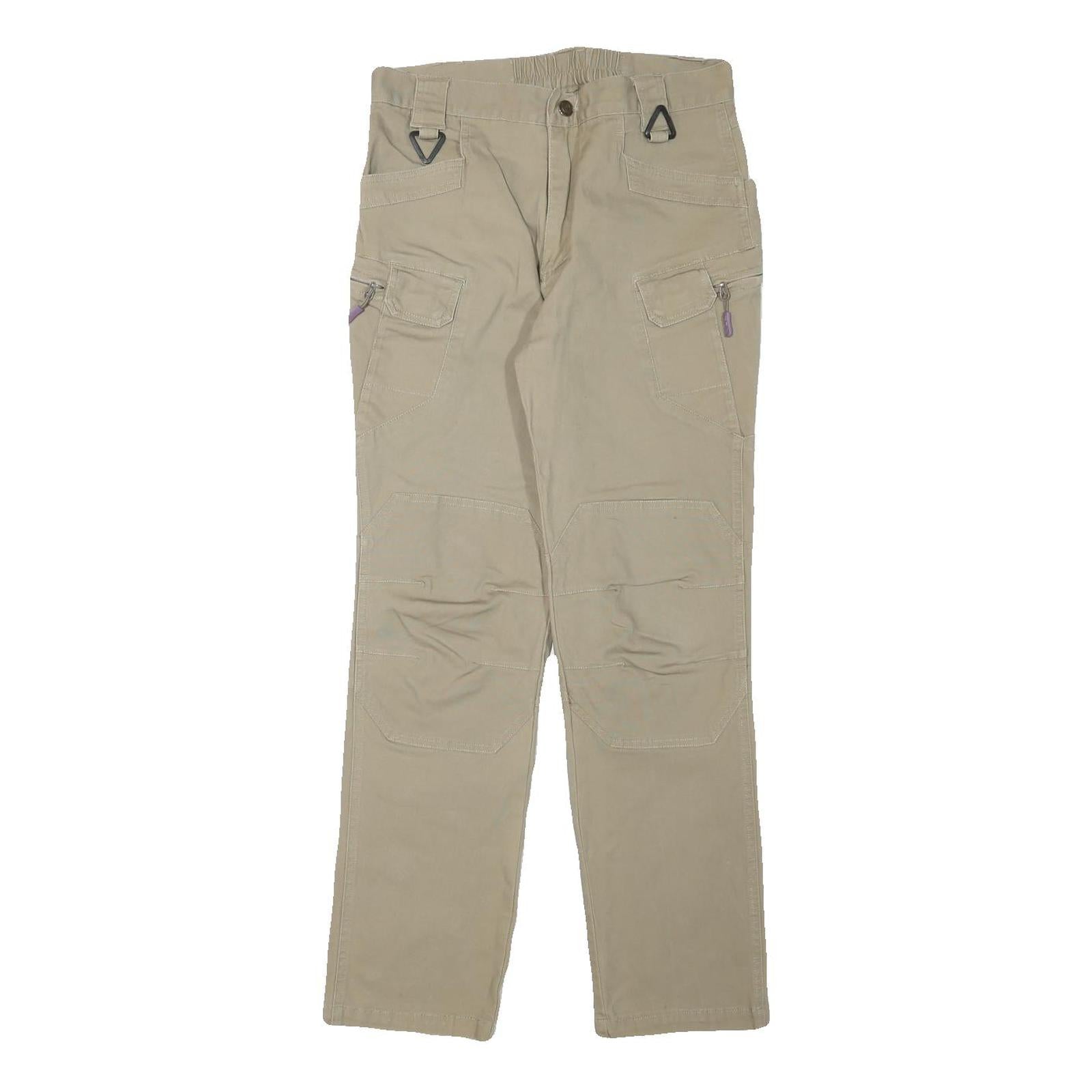 THE HERMIT Mens Cotton Blend Beige Regular Fit Straight Leg Trousers W29 L28 Refurbished - N/A refurbished available on Cerqular