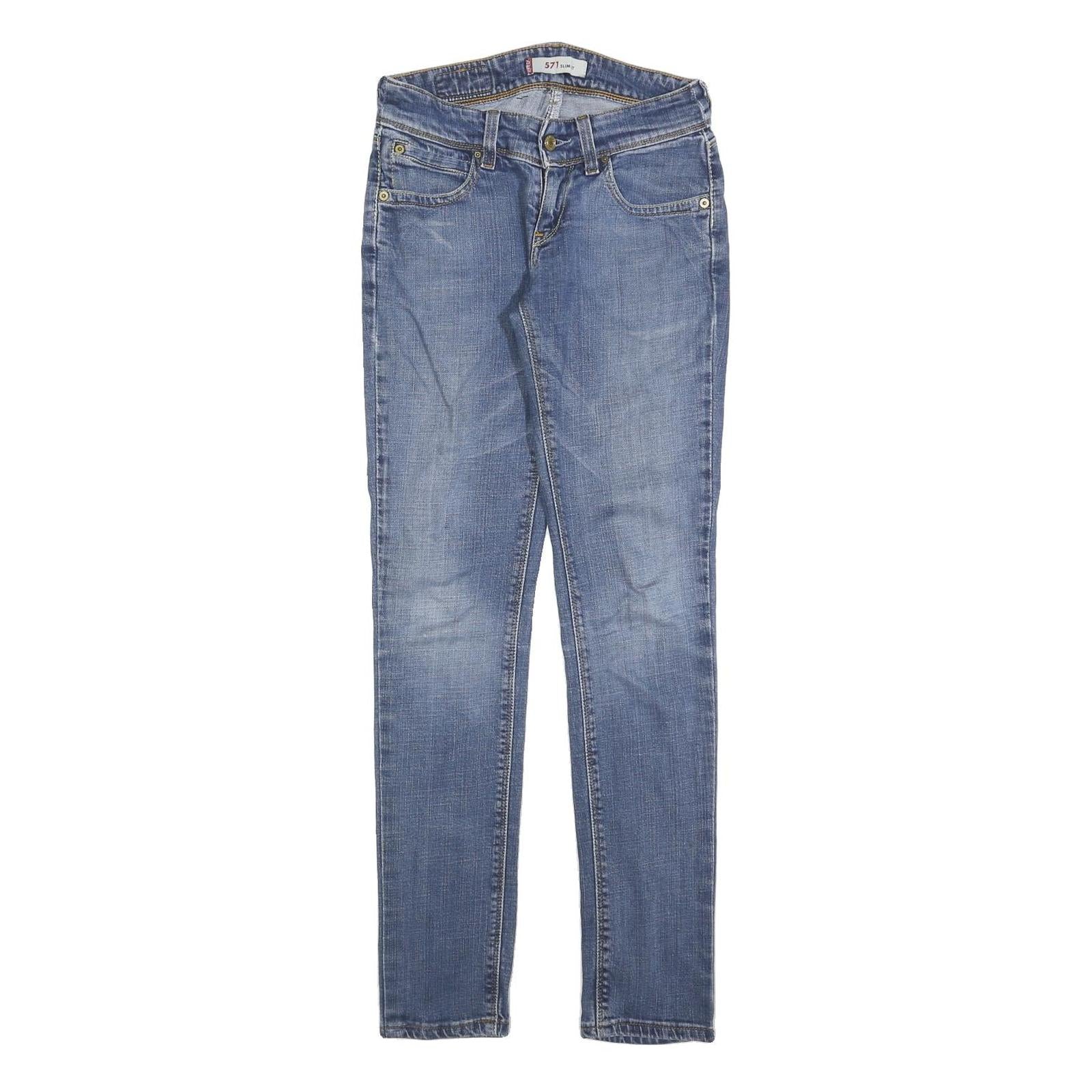 LEVI'S 571 Womens Jeans Blue Slim Skinny Denim Light W26 L30 Slim Fit Zip Refurbished - N/A refurbished available on Cerqular