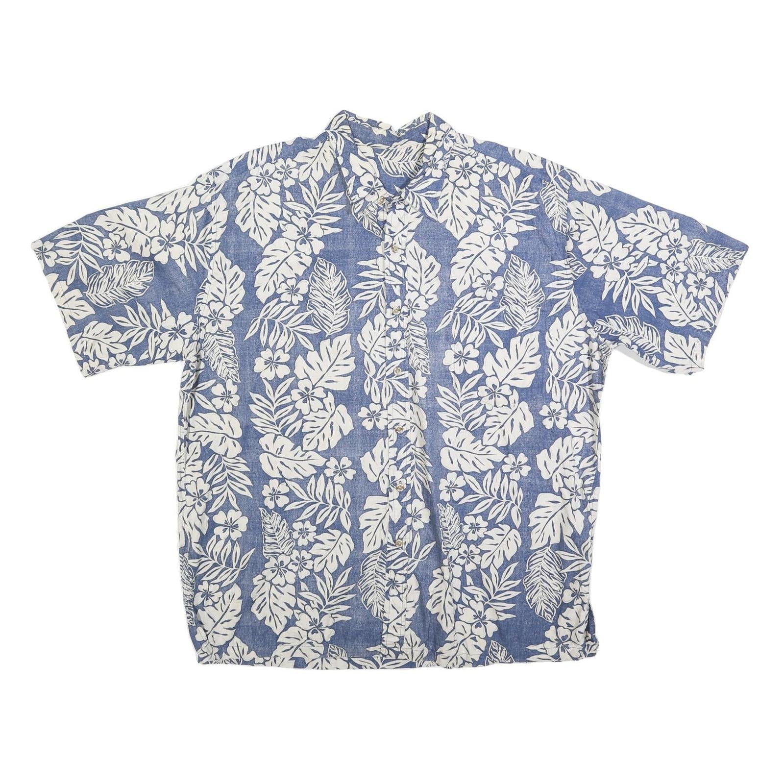 COOKE STREET Mens Blue & White Floral Cotton Blend Short Sleeve Shirt XL Casual Refurbished - N/A refurbished available on Cerqular