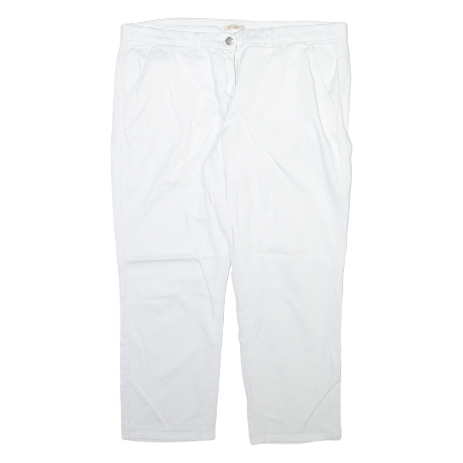 BARBOUR Womens Trousers White Regular Tapered W37 L26 Refurbished - N/A refurbished available on Cerqular