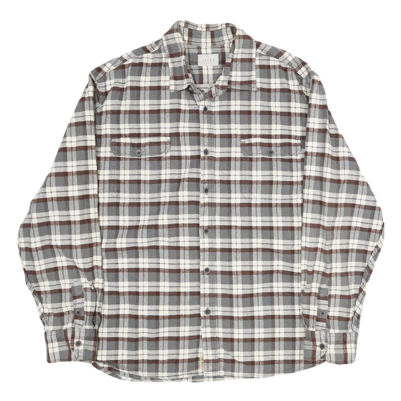 Buy JACHS Mens Grey & Brown Check Shirt 2XL Long Sleeve Cotton Casual Relaxed Fit Refurbished - $28.59 JACHS Mens Grey & Brown Check Shirt 2XL Long Sleeve Cotton Casual Relaxed Fit Refurbished - N/A refurbished available on Cerqular