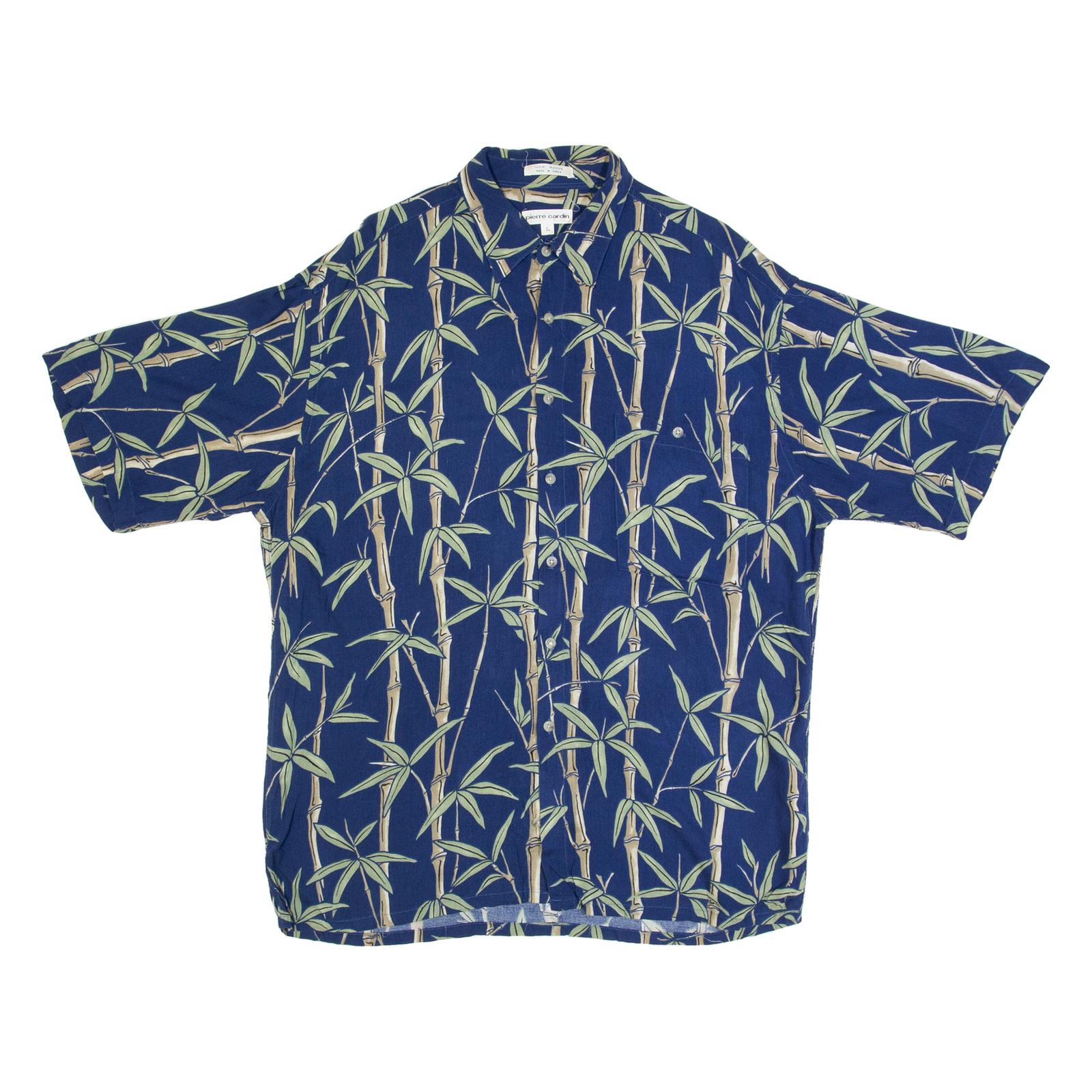 PIERRE CARDIN Mens Hawaiian Shirt Blue Floral L Refurbished - N/A refurbished available on Cerqular
