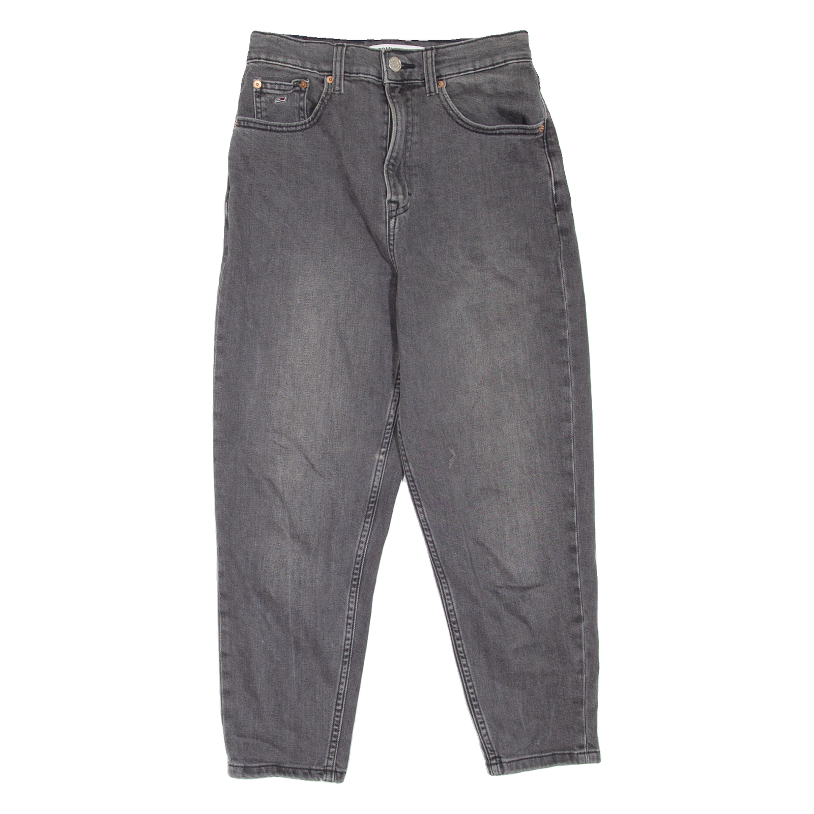 TOMMY JEANS Womens Jeans Grey Regular Mom W26 L22 Refurbished - N/A refurbished available on Cerqular