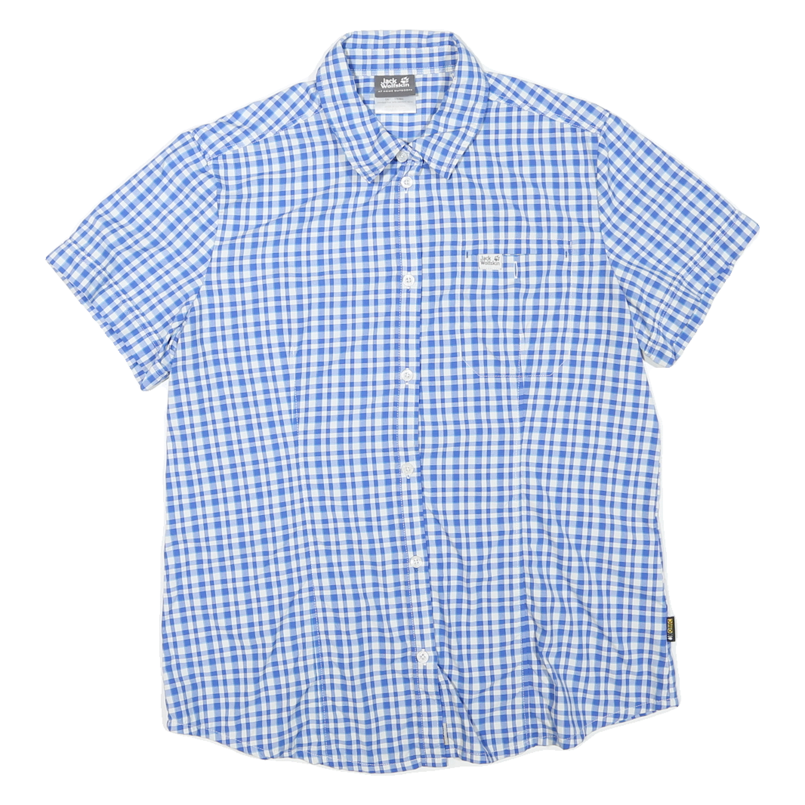 JACK WOLFSKIN Womens Blue & White Check Shirt L Cotton Blend Outdoor Casual Refurbished - N/A refurbished available on Cerqular