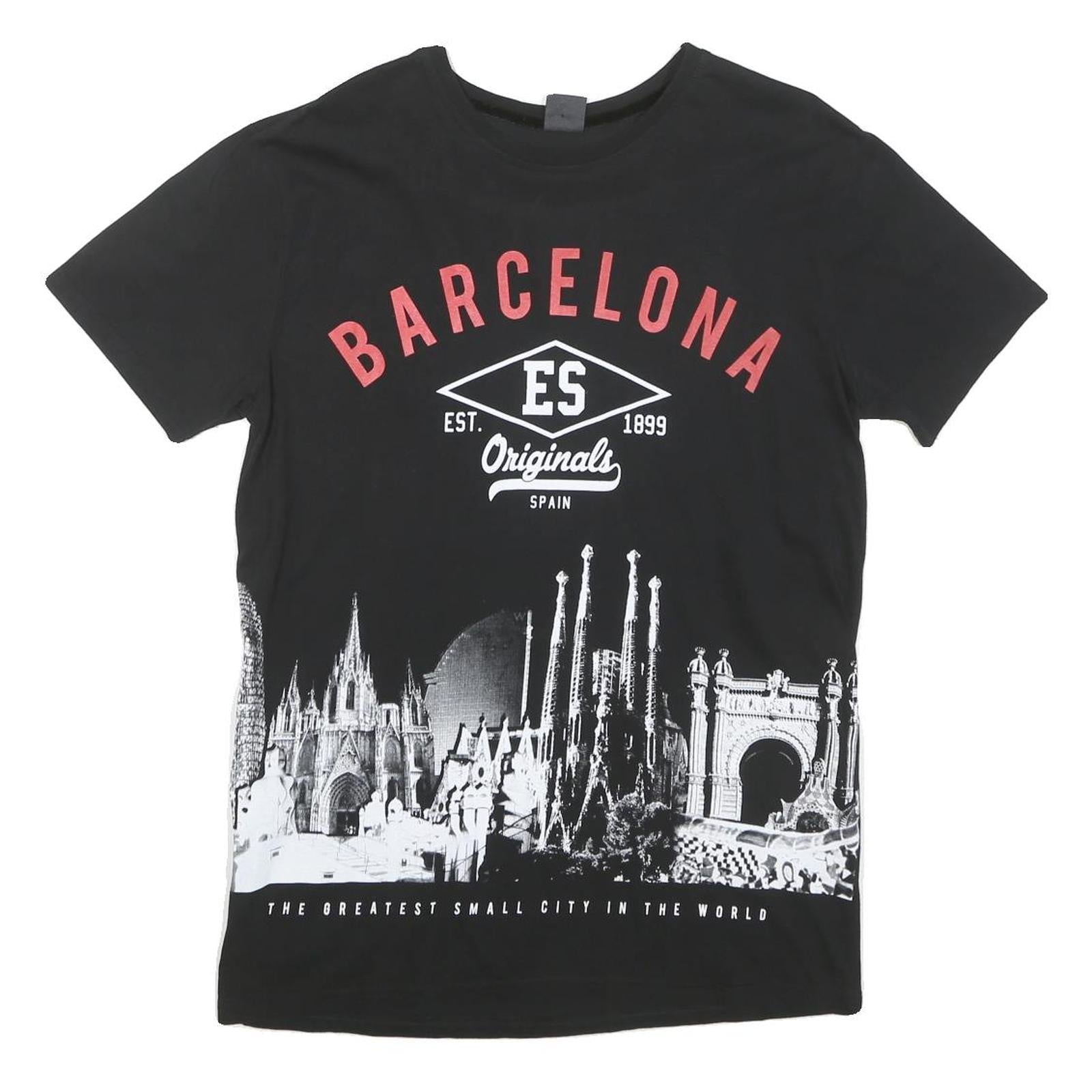 BARCELONA DESIGNS Mens Black XL Graphic T-Shirt Short Sleeve Crew Neck Cotton Refurbished - N/A refurbished available on Cerqular