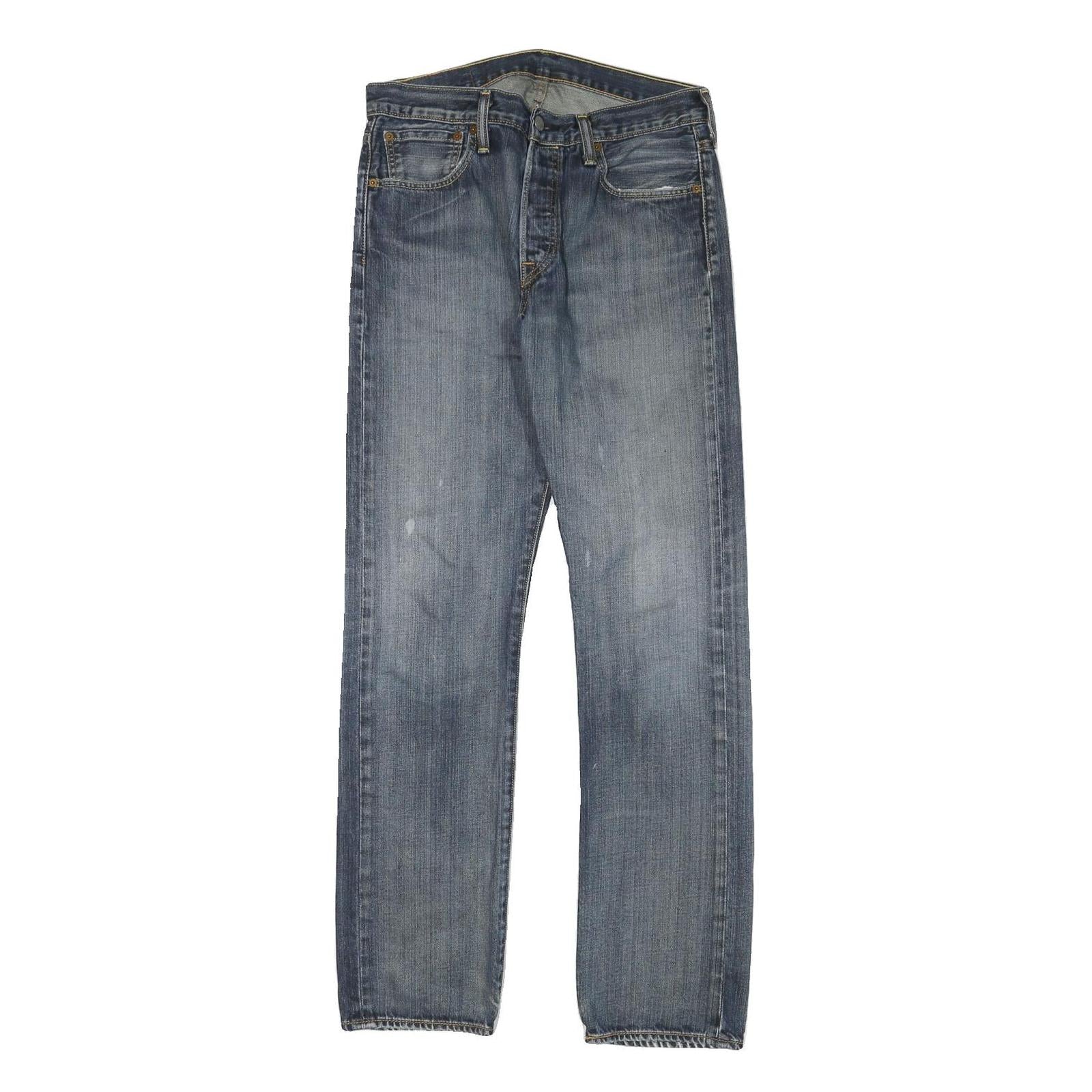 LEVI'S 501 Mens Jeans Blue Regular Straight Denim Medium W30 L32 Classic Button Refurbished - N/A refurbished available on Cerqular