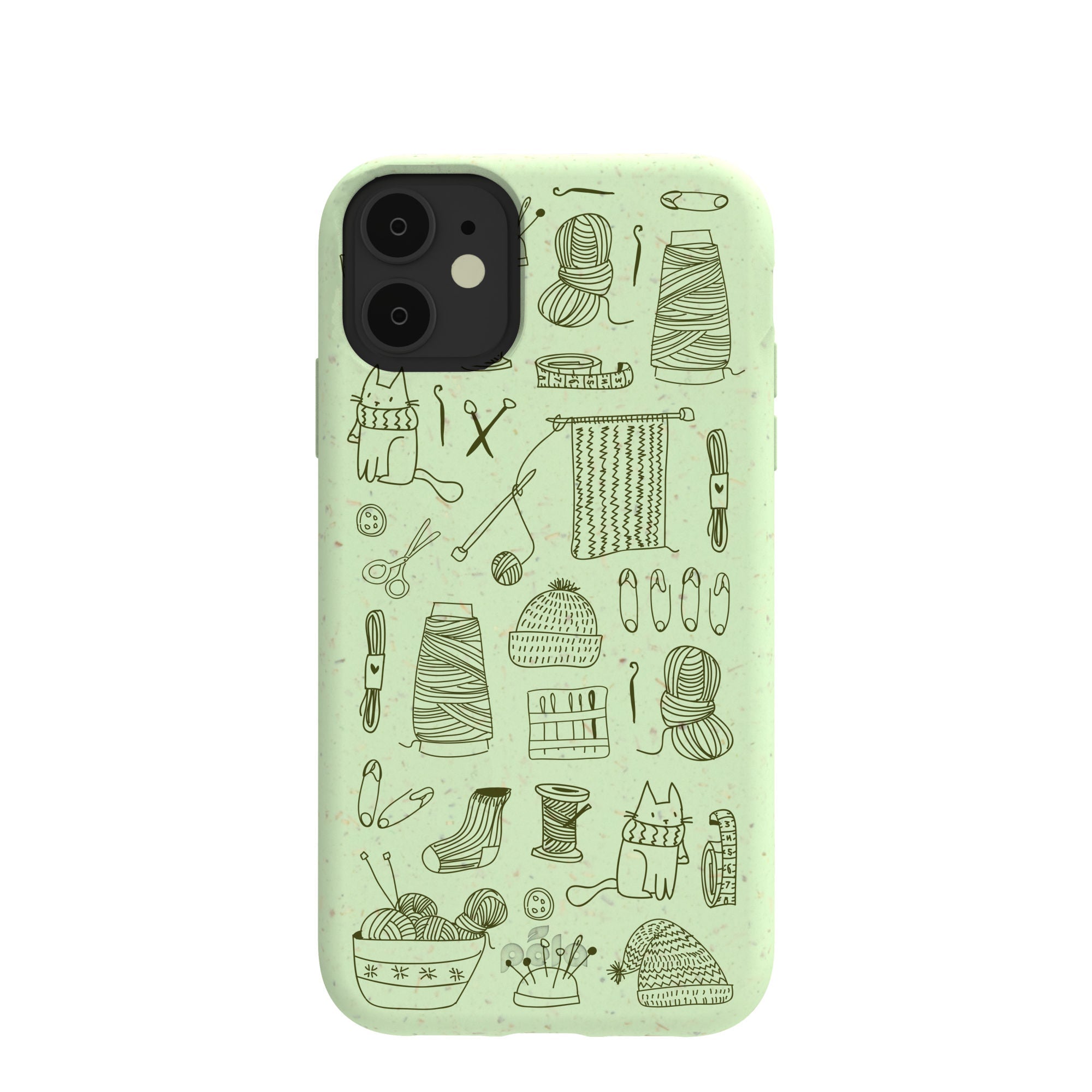 Sage Green Knit Nook iPhone 11 Case Refurbished - Pela Case refurbished available on Cerqular
