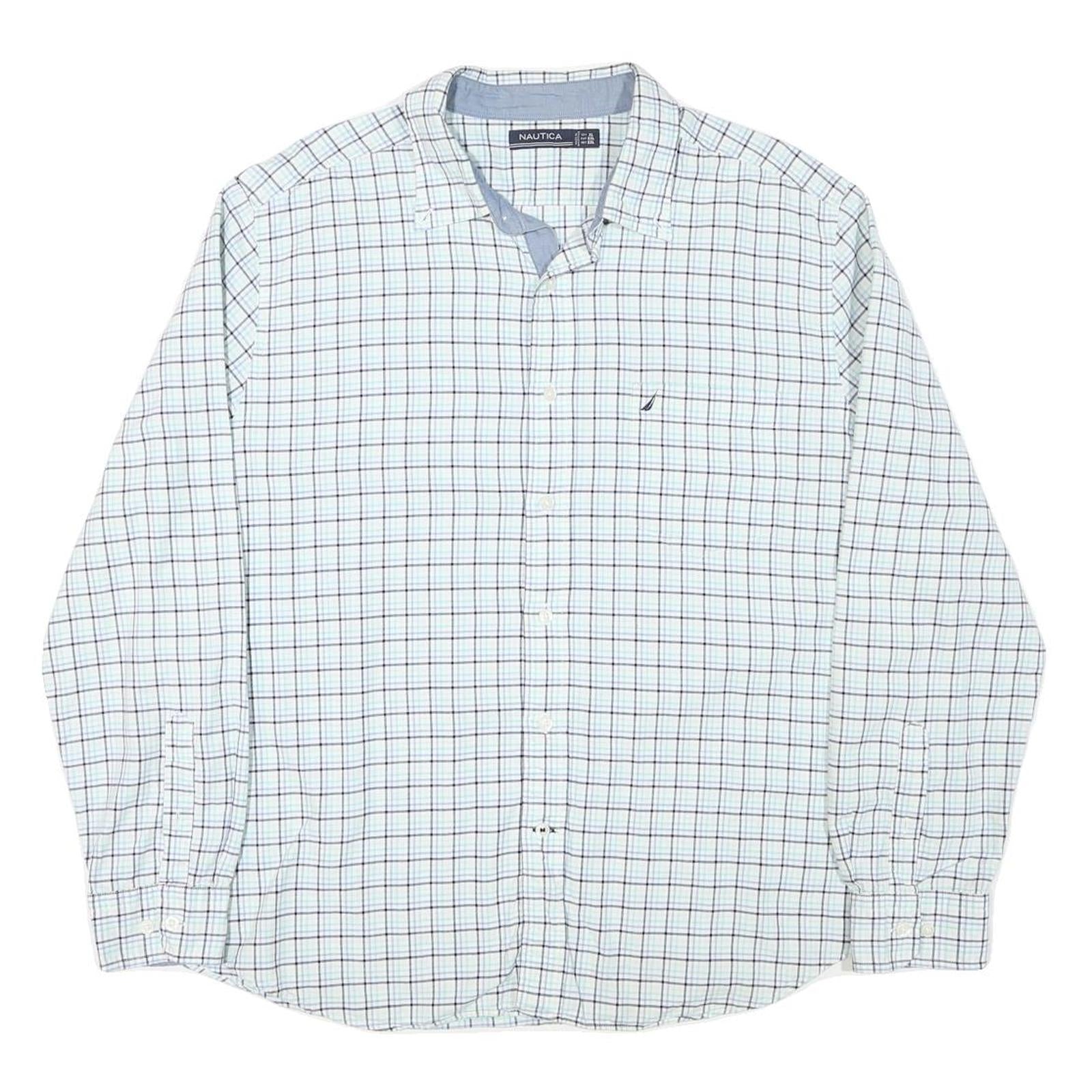 Buy NAUTICA Mens White & Blue Check Shirt XL Cotton Blend Long Sleeve Classic Fit Refurbished - $25.99 NAUTICA Mens White & Blue Check Shirt XL Cotton Blend Long Sleeve Classic Fit Refurbished - N/A refurbished available on Cerqular