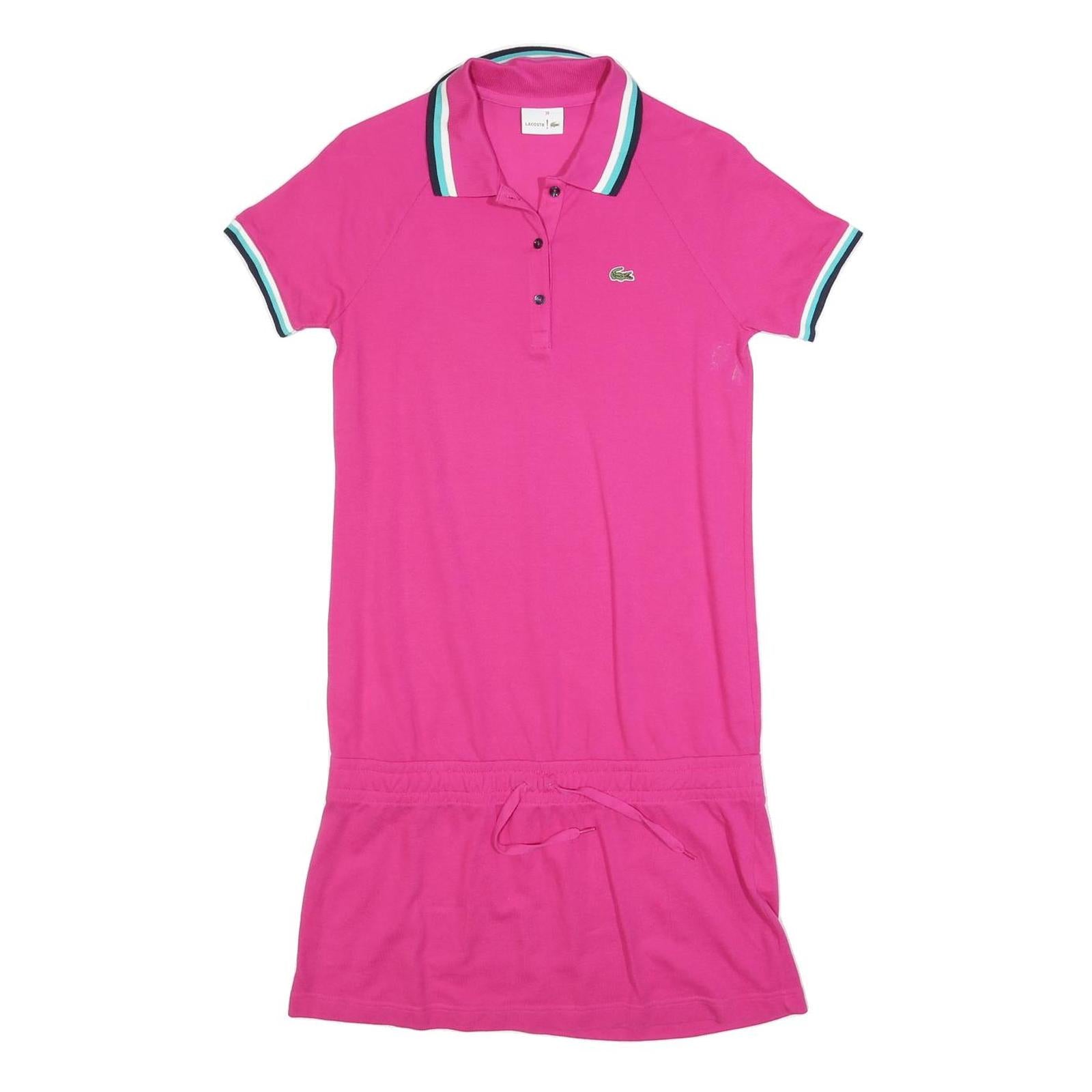 LACOSTE Womens Pink Polo Cotton Blend Short Sleeve Mini Dress S Casual Sport Refurbished - N/A refurbished available on Cerqular