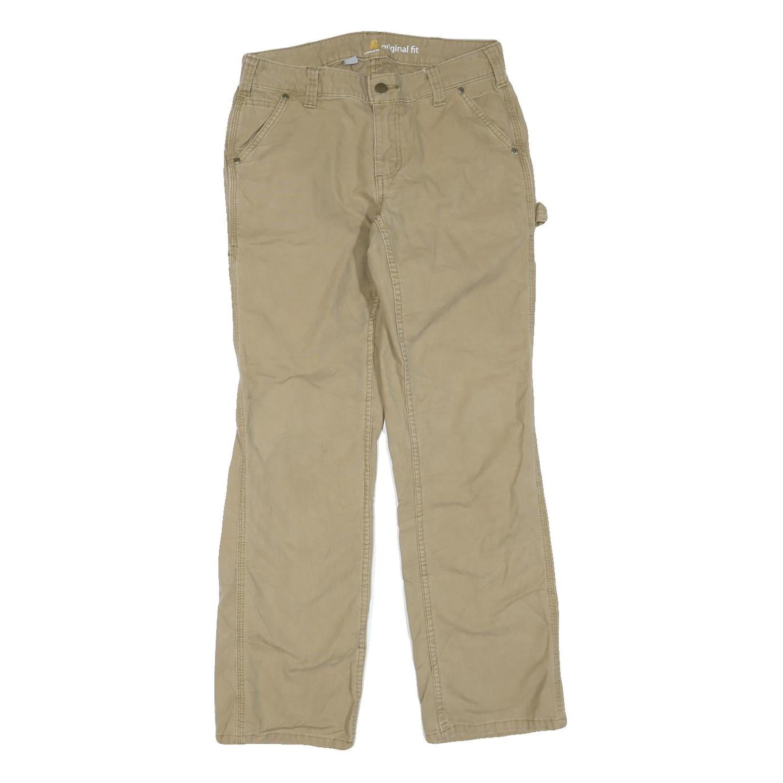 CARHARTT Womens Beige Cotton Blend Regular Fit Straight Trousers W28 L30 Refurbished - N/A refurbished available on Cerqular