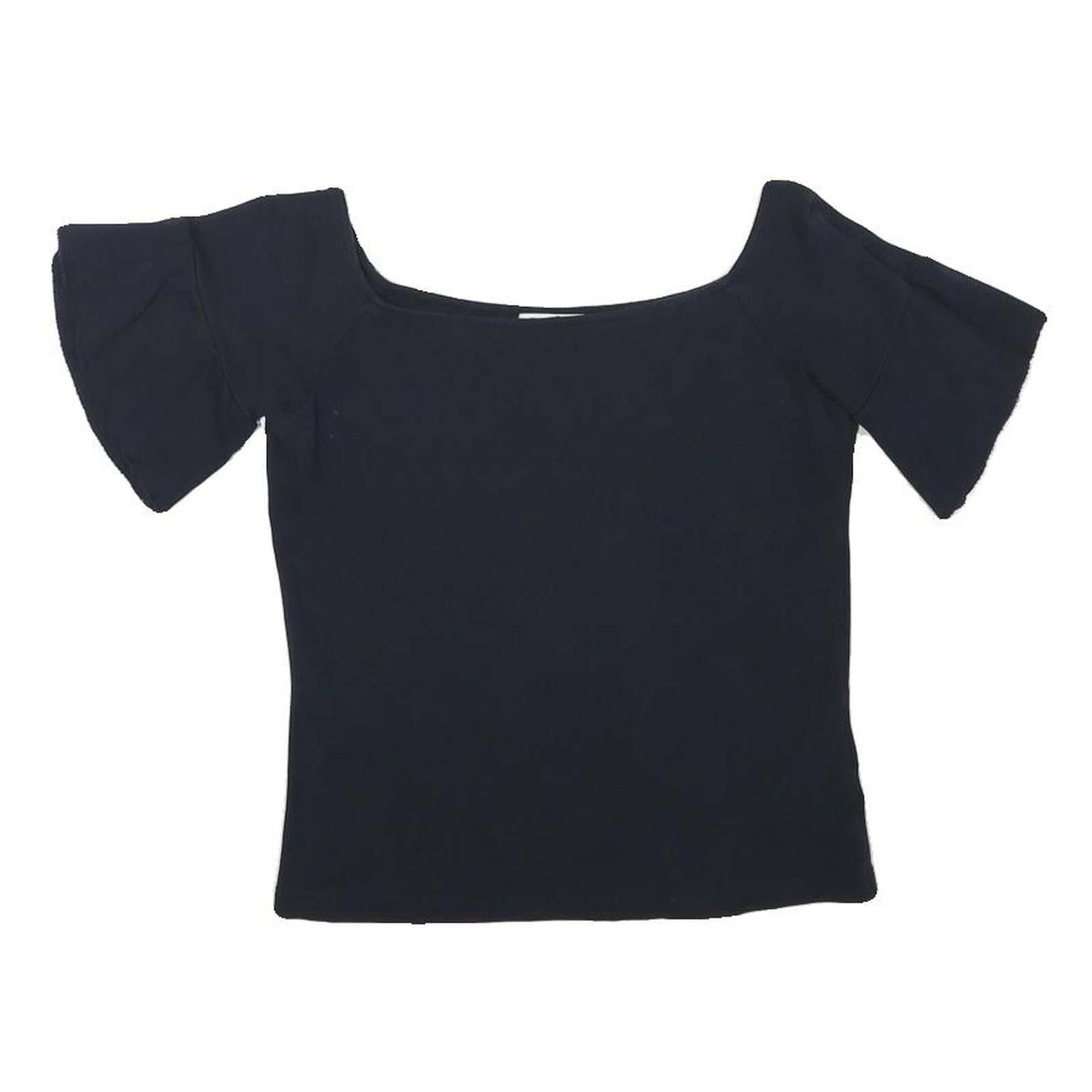 WHISTLES Womens Black Bardot Top Short Sleeve Square Neck XS Fashion Refurbished - N/A refurbished available on Cerqular