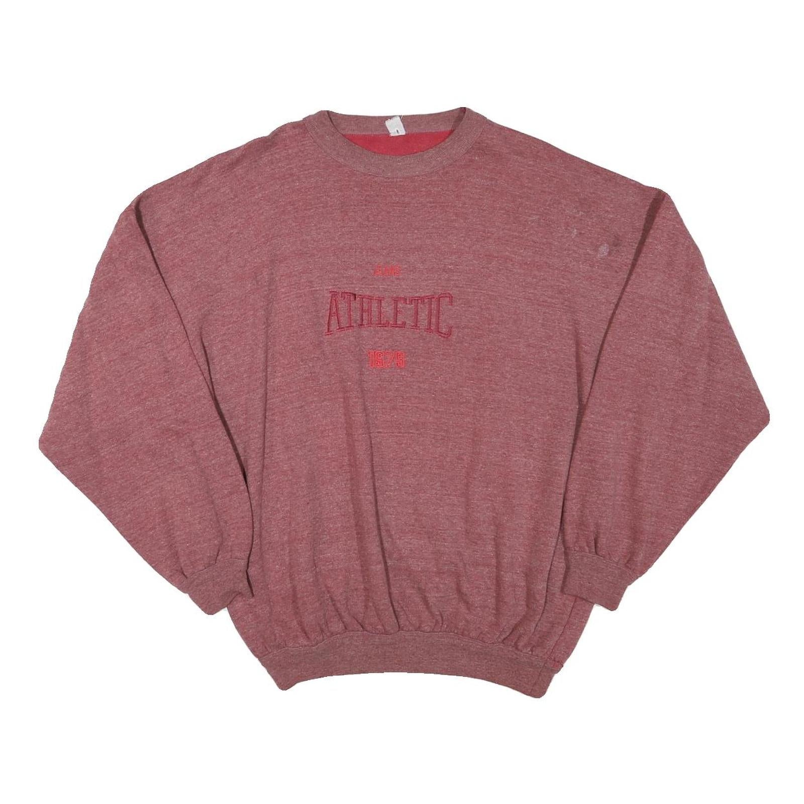 Mens Red Cotton Blend Sweatshirt L Athletic Crew Neck Long Sleeve Casual Refurbished - N/A refurbished available on Cerqular
