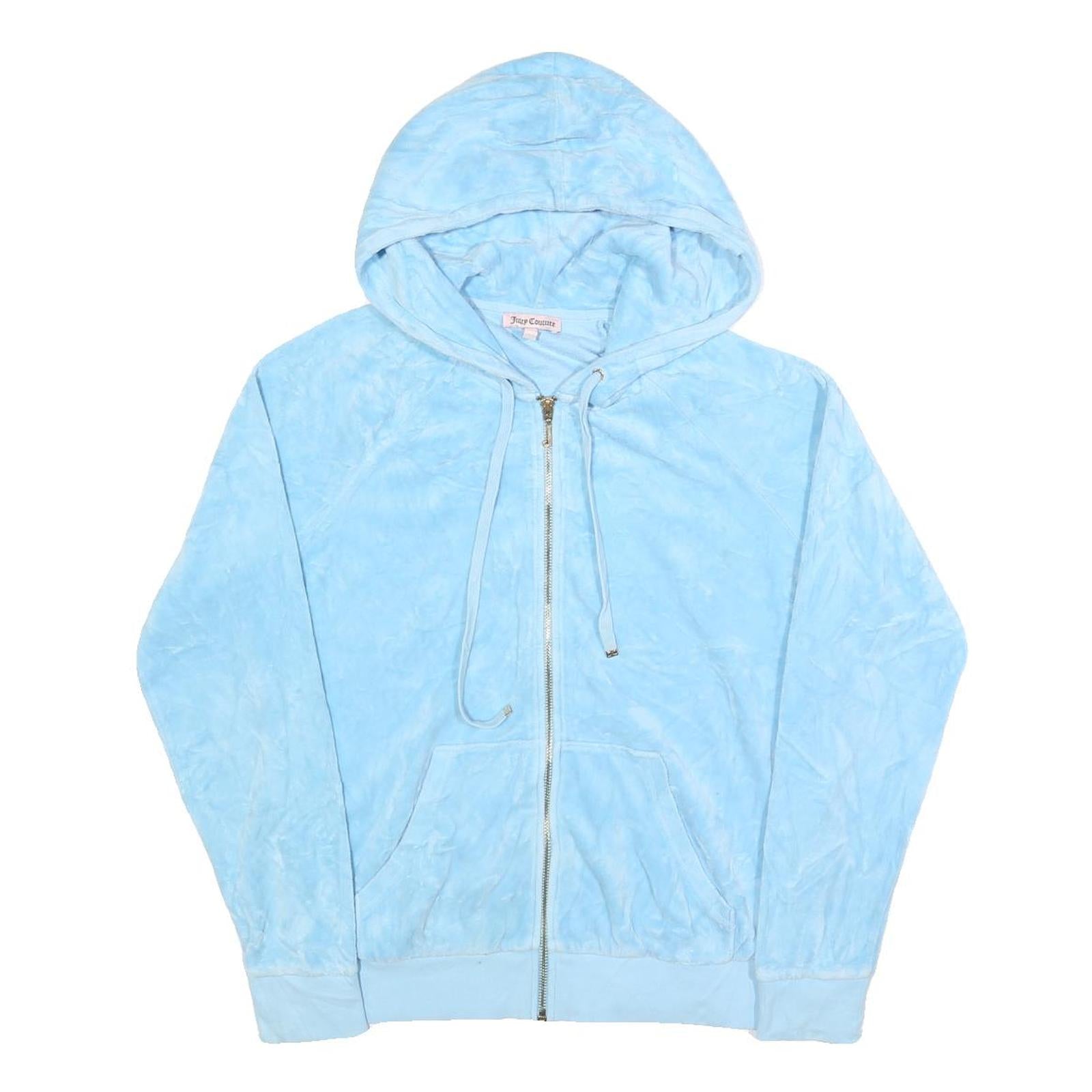 JUICY COUTURE Womens Blue Zip Up Hoodie S Soft Cotton Blend Casual Refurbished - N/A refurbished available on Cerqular