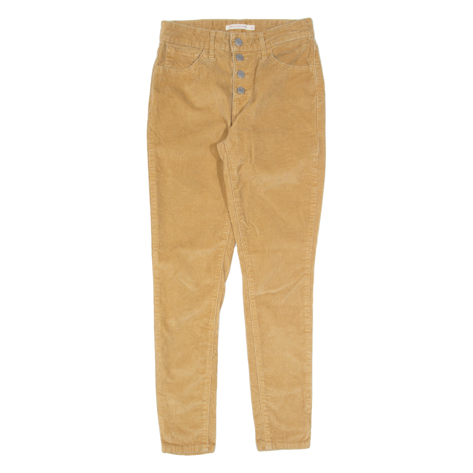 LEVI'S 721 High Rise Womens Corduroy Trousers Brown Slim Skinny W25 L28 Refurbished - N/A refurbished available on Cerqular