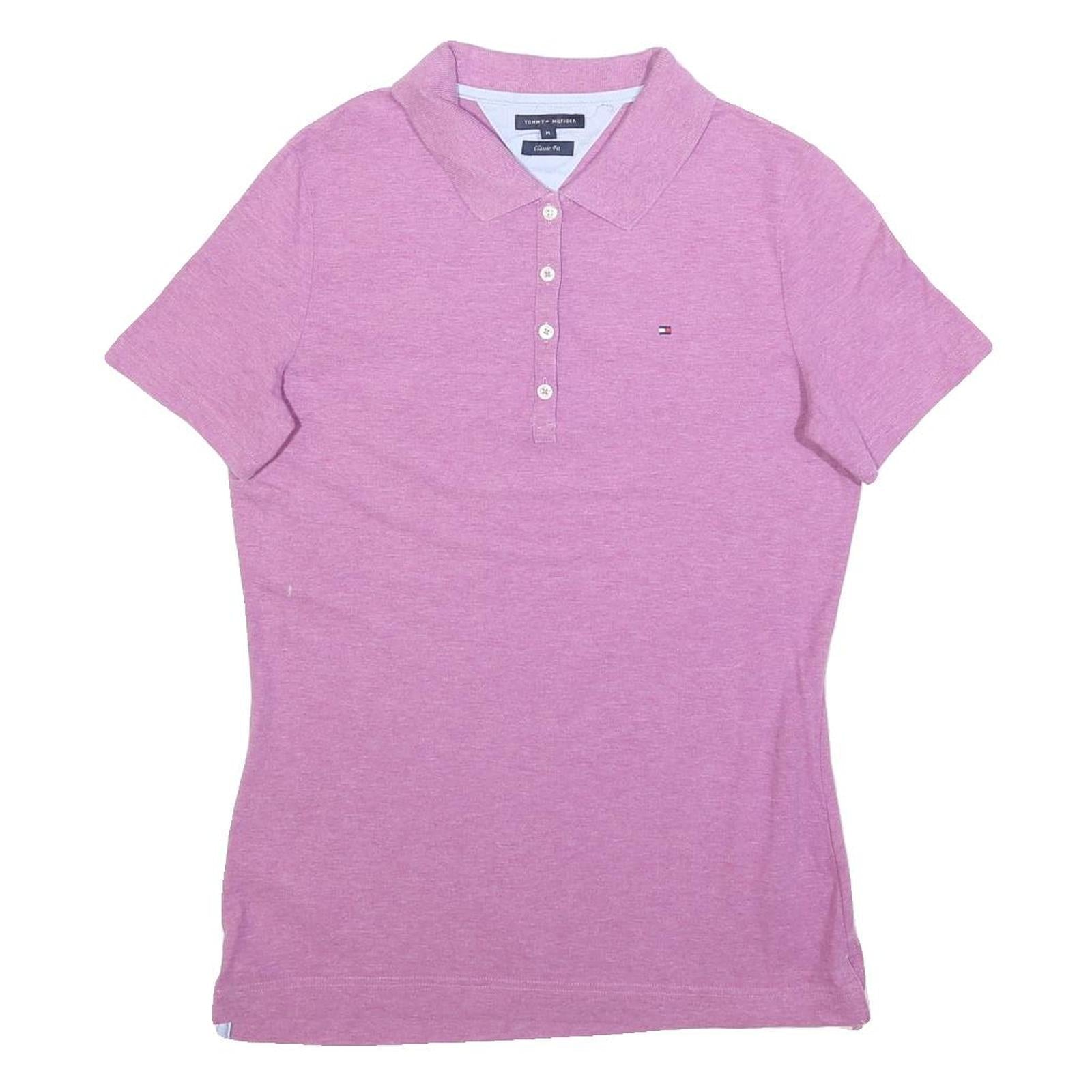 TOMMY HILFIGER Womens Pink Short Sleeve Plain Polo Shirt M Classic Fit Refurbished - N/A refurbished available on Cerqular