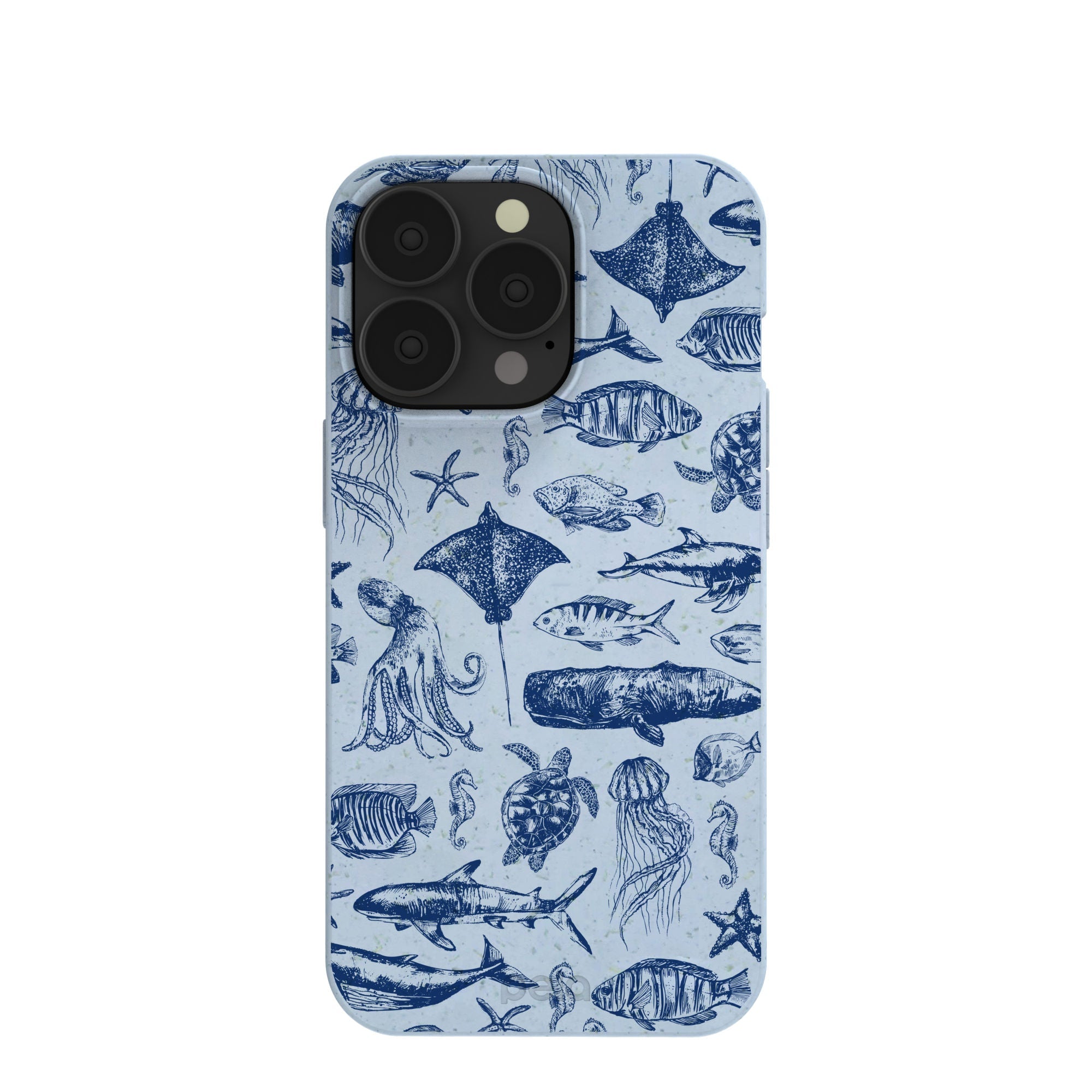Powder Blue Marine Life iPhone 13 Pro Case Refurbished - Pela Case refurbished available on Cerqular
