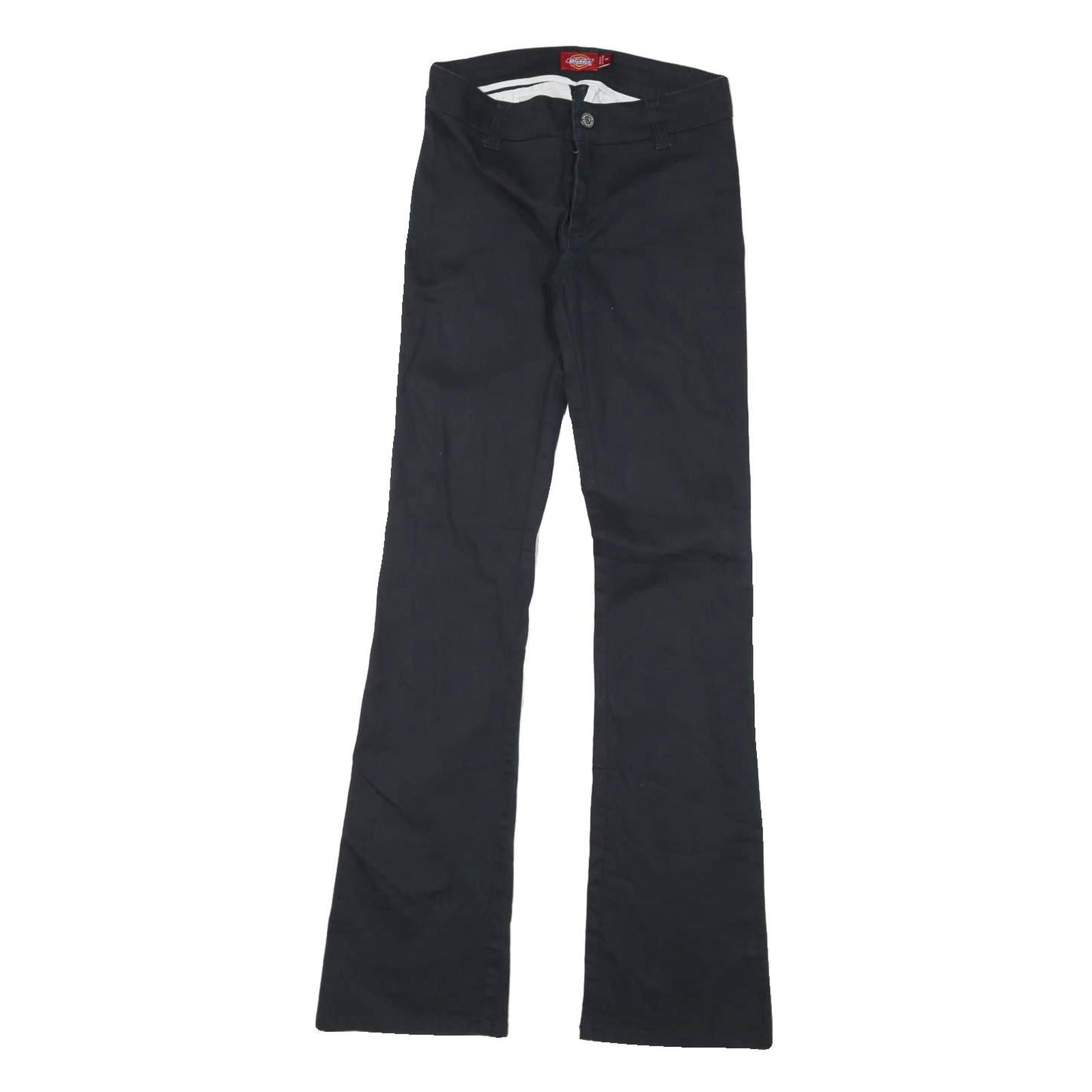 DICKIES Womens Regular Fit Black Trousers W25 L31 Cotton Blend Zip Closure Refurbished - N/A refurbished available on Cerqular