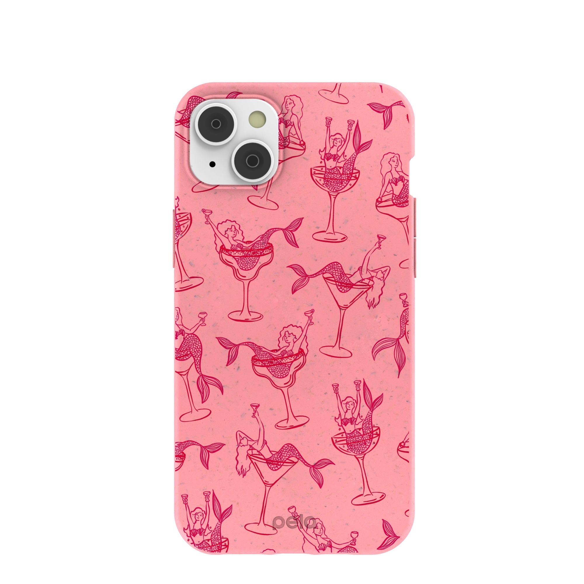 Bubblegum Pink Mermaid Cocktail iPhone 14 Plus Case Refurbished - Pela Case refurbished available on Cerqular