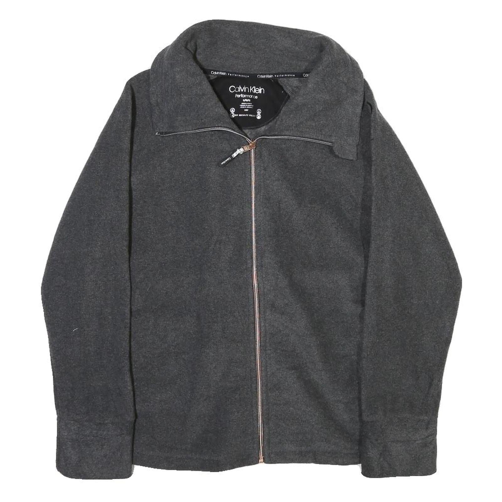 Calvin Klein Womens Grey Performance Jacket L Polyester Blend Zip Casual Refurbished - N/A refurbished available on Cerqular