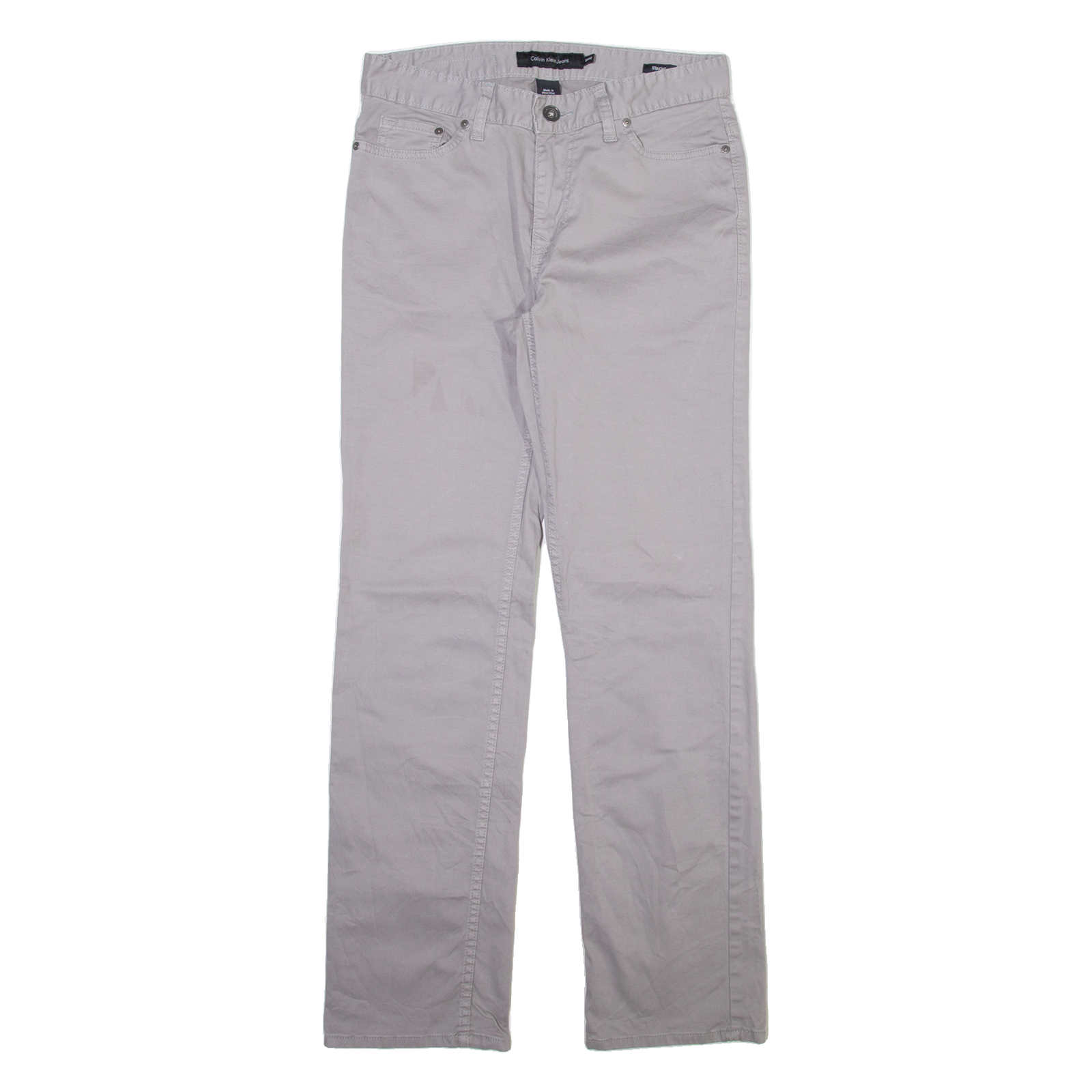 CALVIN KLEIN JEANS Mens Trousers Grey Regular Straight W30 L32 Refurbished - N/A refurbished available on Cerqular